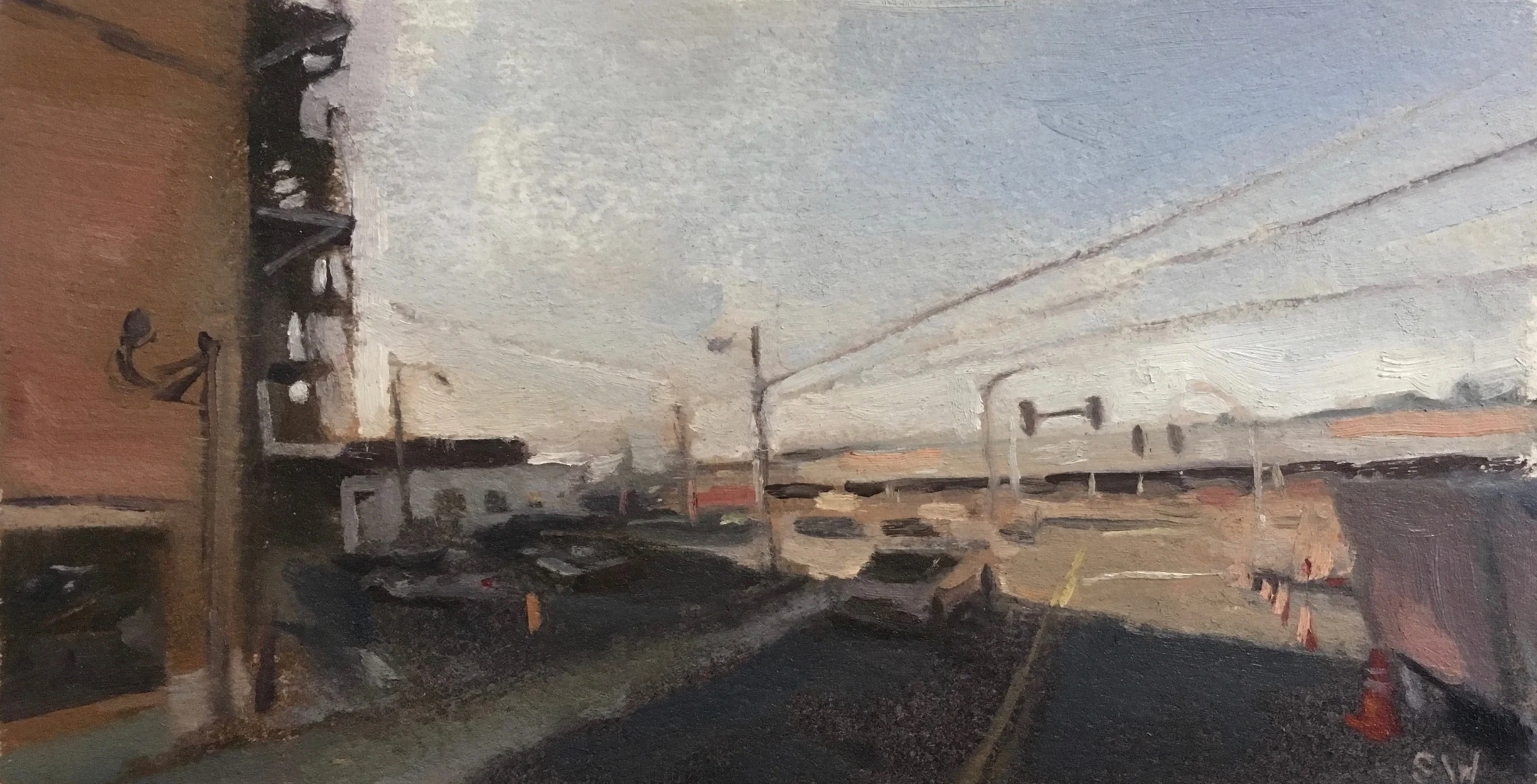 299 3rd Street SW, oil on paper, 3x5.5”, 2019
