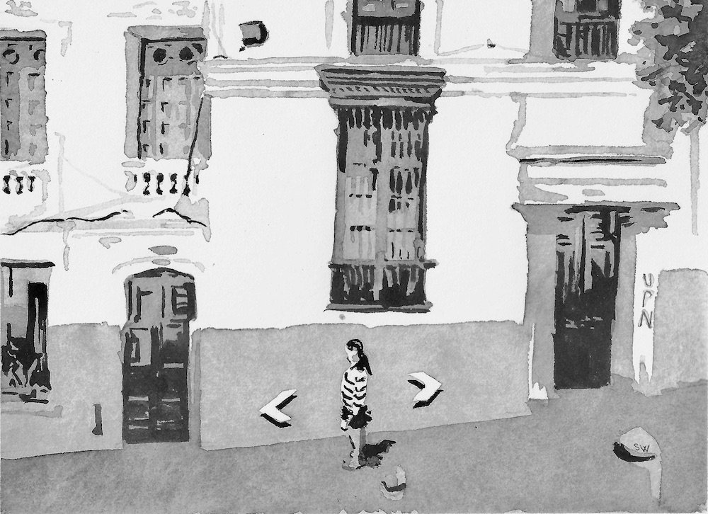 Scallop Street, ink on paper, 4x5.5"