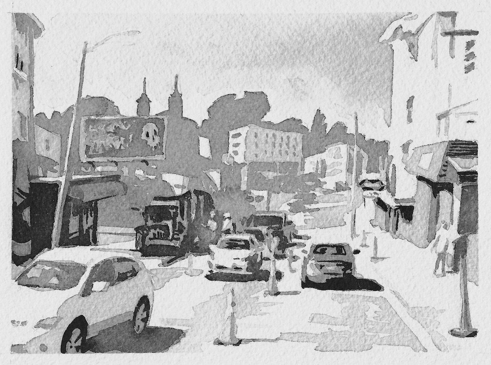 Fay Street, ink on paper, 4x5.5"