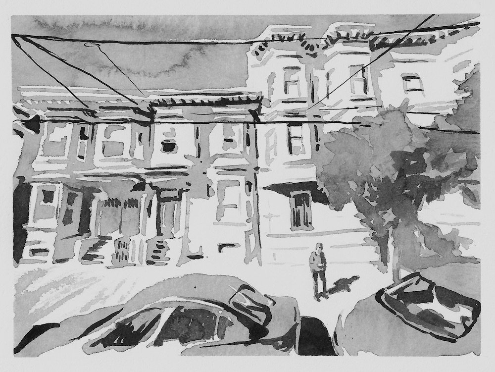 20 Camp Street, ink on paper, 4x5.5"