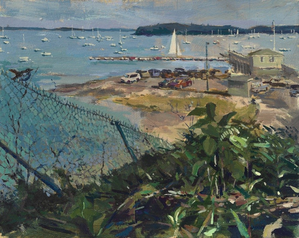 Falmouth Town Landing, acrylic on panel, 8x10"