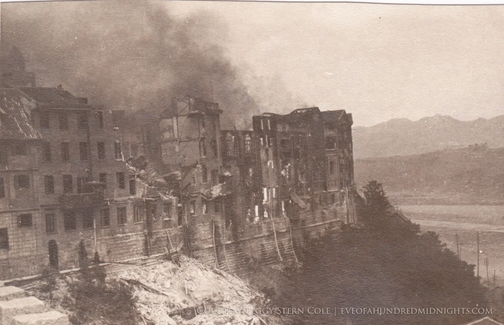 Burning building in Chungking.jpg