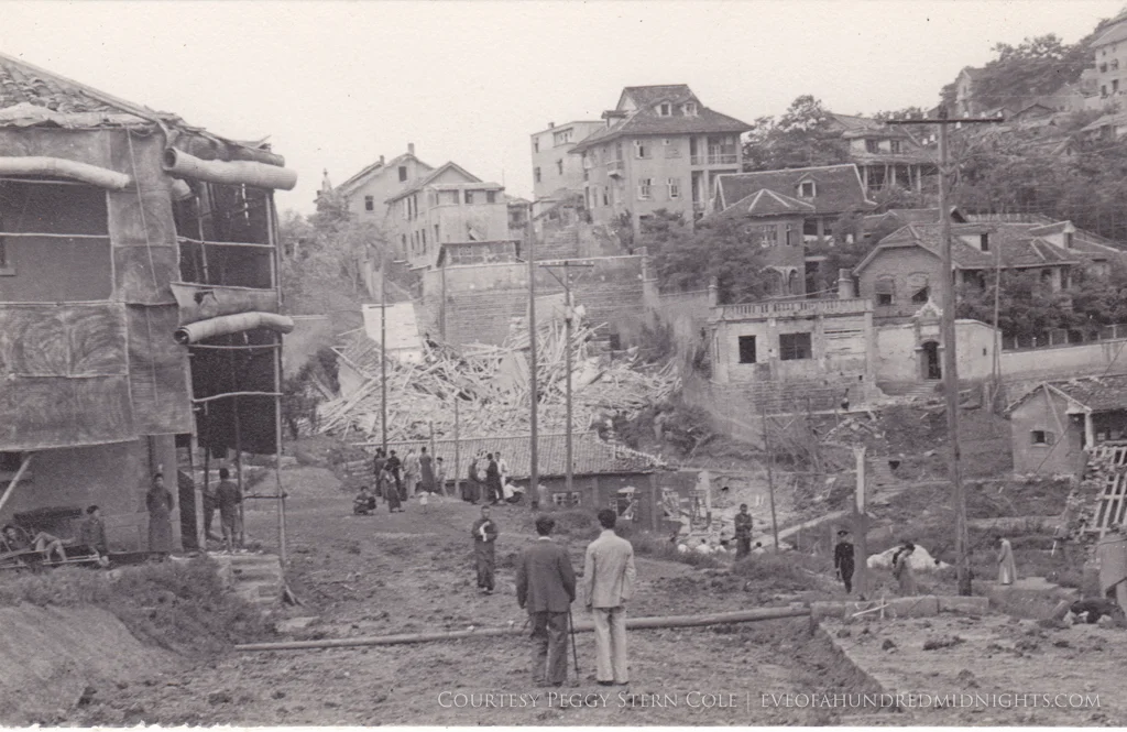 Chungking Rubble and Houses View With Men Standing.jpg