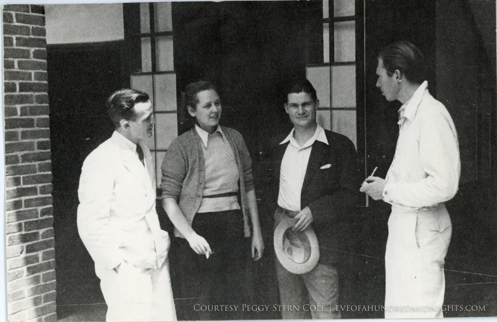 Wright Stewart Emmerson and Other Reporter Outside Hostel.jpg