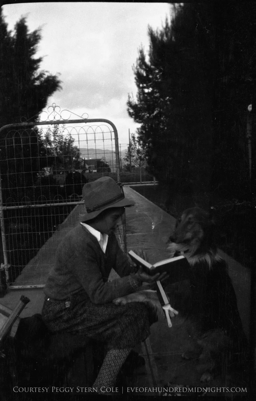 Mel reading to a dog
