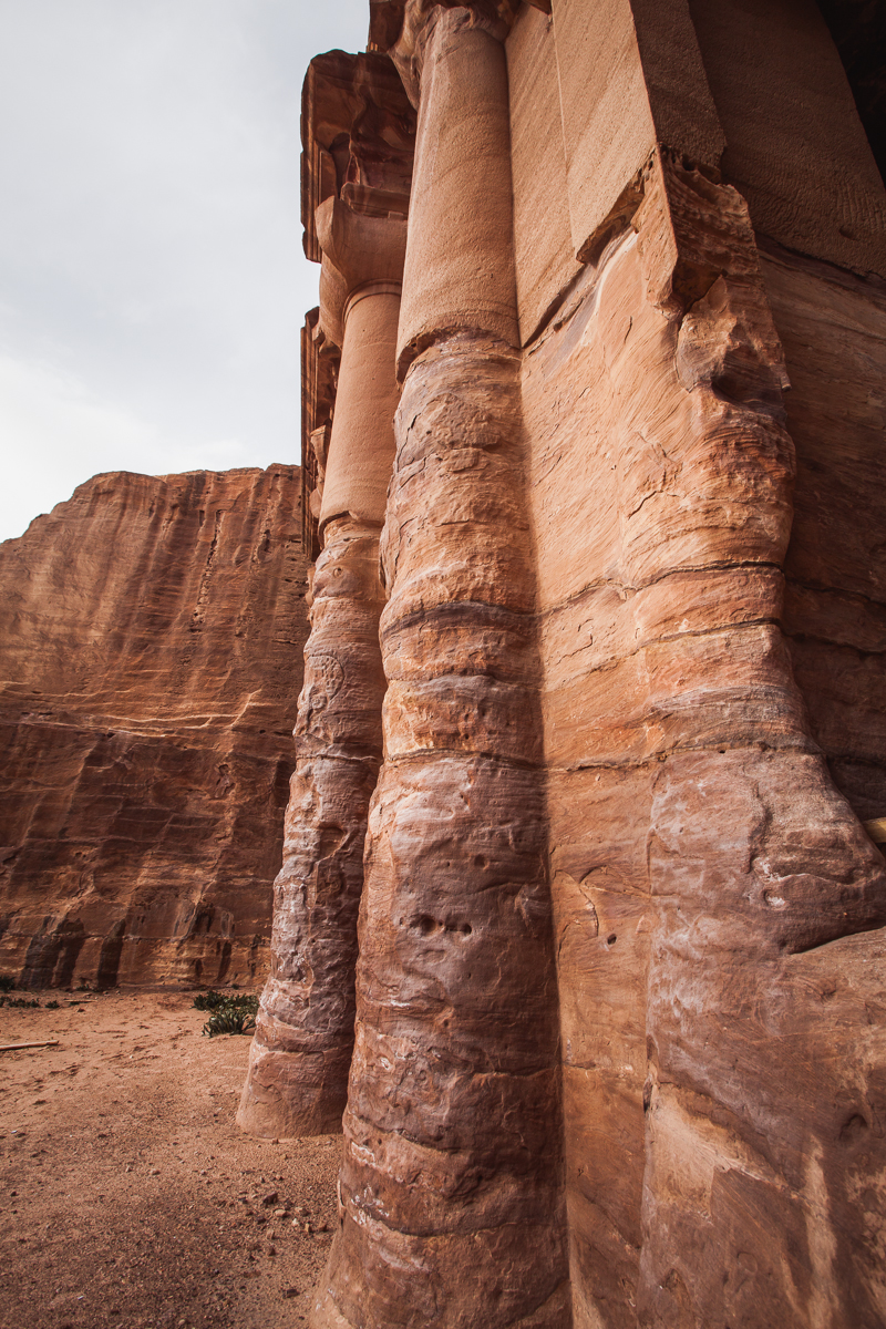  Columns on the fasade of the Monestary (al-Deir). 