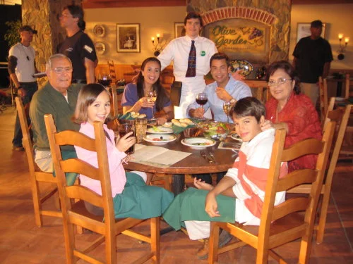 On Set of Olive Garden commercial