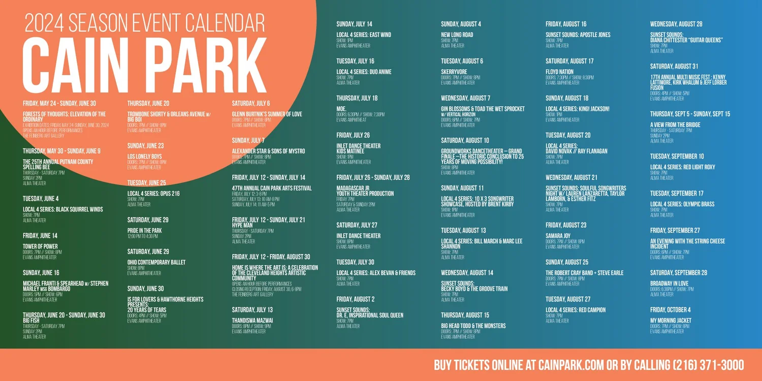 2024 Cain Park season calendar