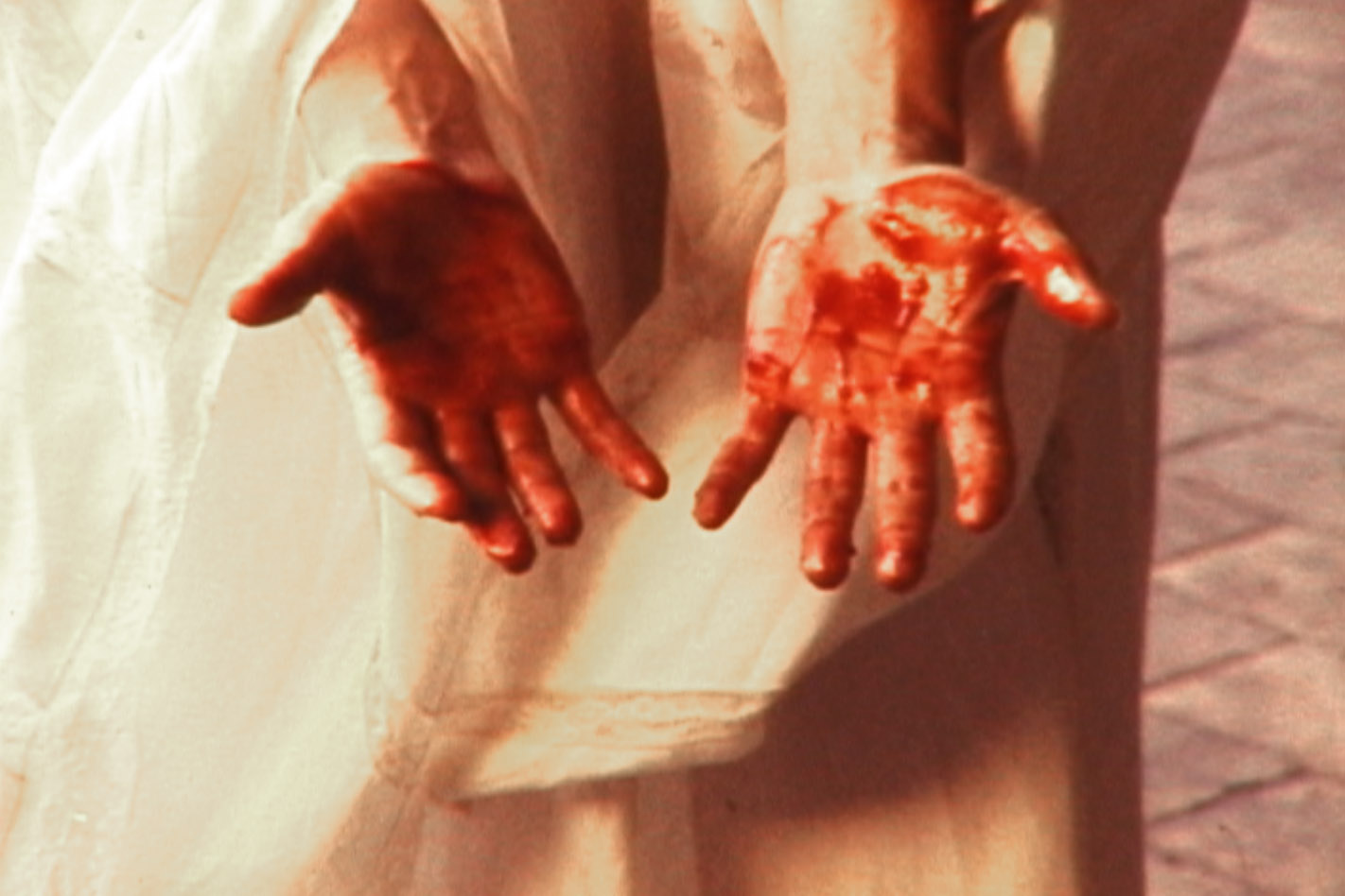 Her hands after the murder.