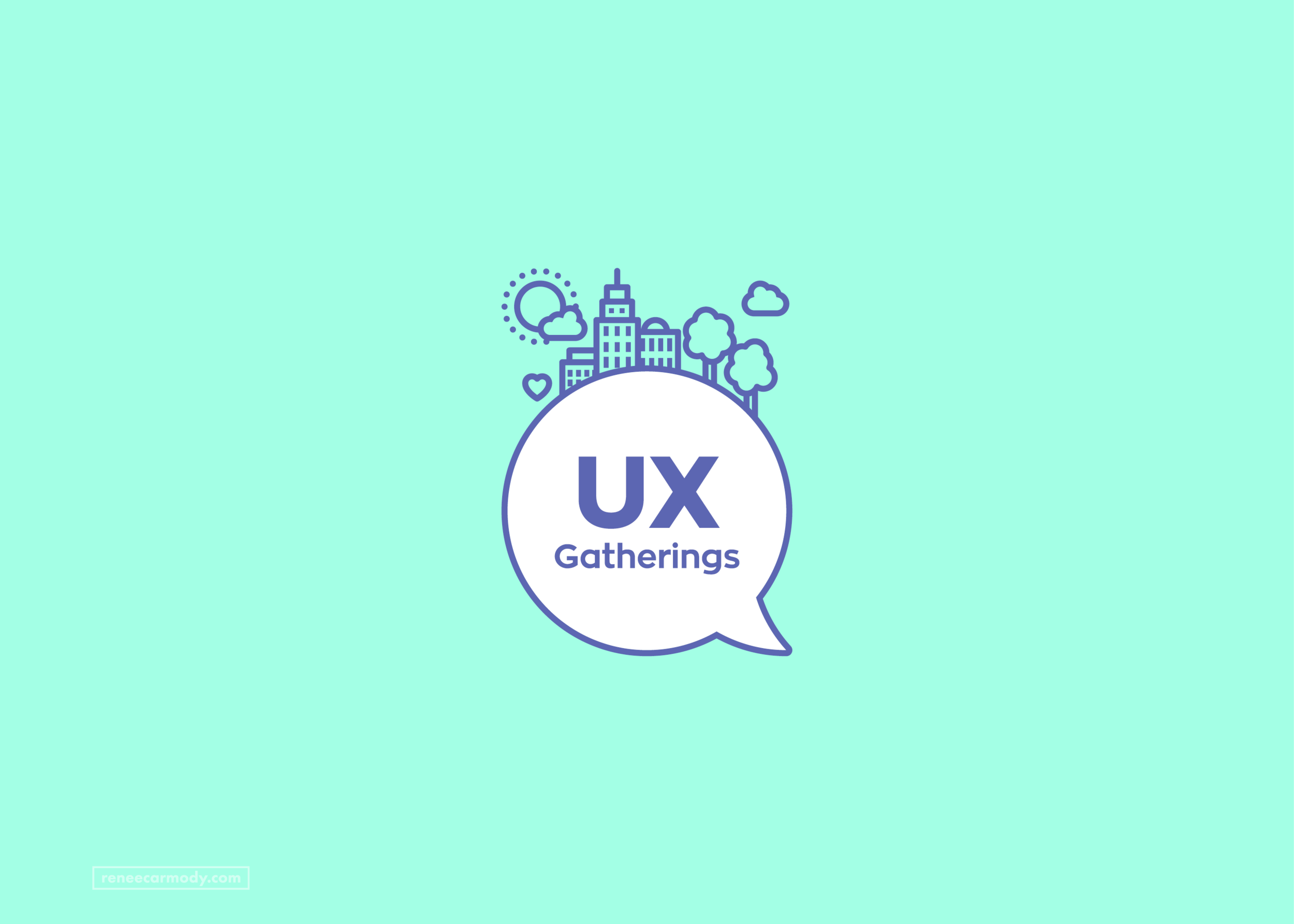 Logo and brand design for UX Gatherings by Renée Carmody Design. reneecarmody.com
