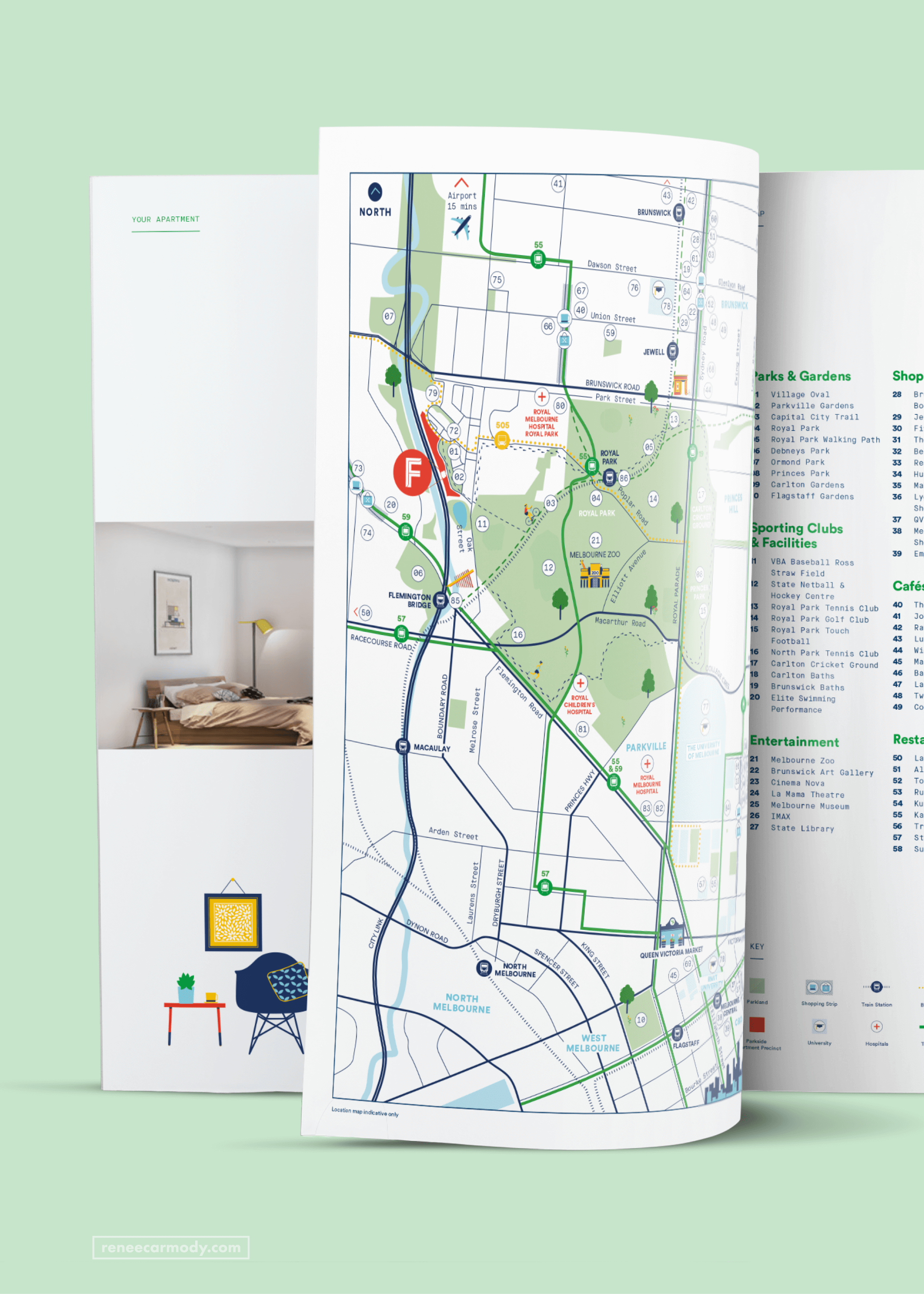 Illustrated Map for Flourish Parkside by Renée Carmody Design, commissioned by Savi Communications.
