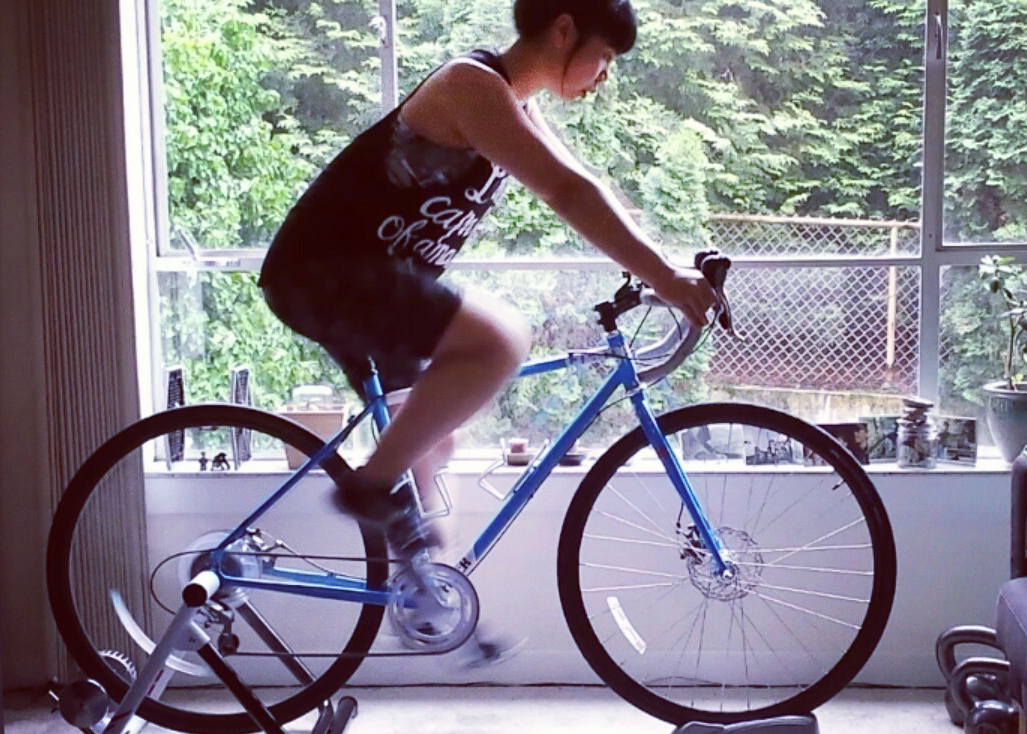 Trainer on a trainer.