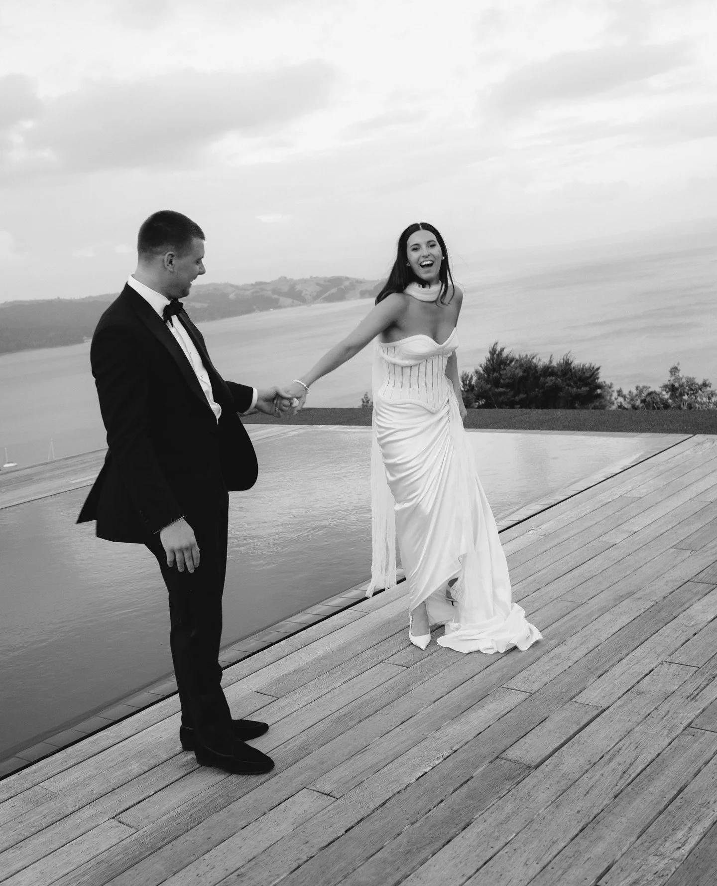 Julia &amp; Jake, Waikopou, Waiheke.⁠
⁠
bride @juliajsteinhart | dress @daniellefrankelstudio @bloom_australia_ @creation.collective.co | suit @pjohnsontailors | makeup/hair @thepeach_club | florist @madameflorist.waiheke | planner @waihekeislandwedd