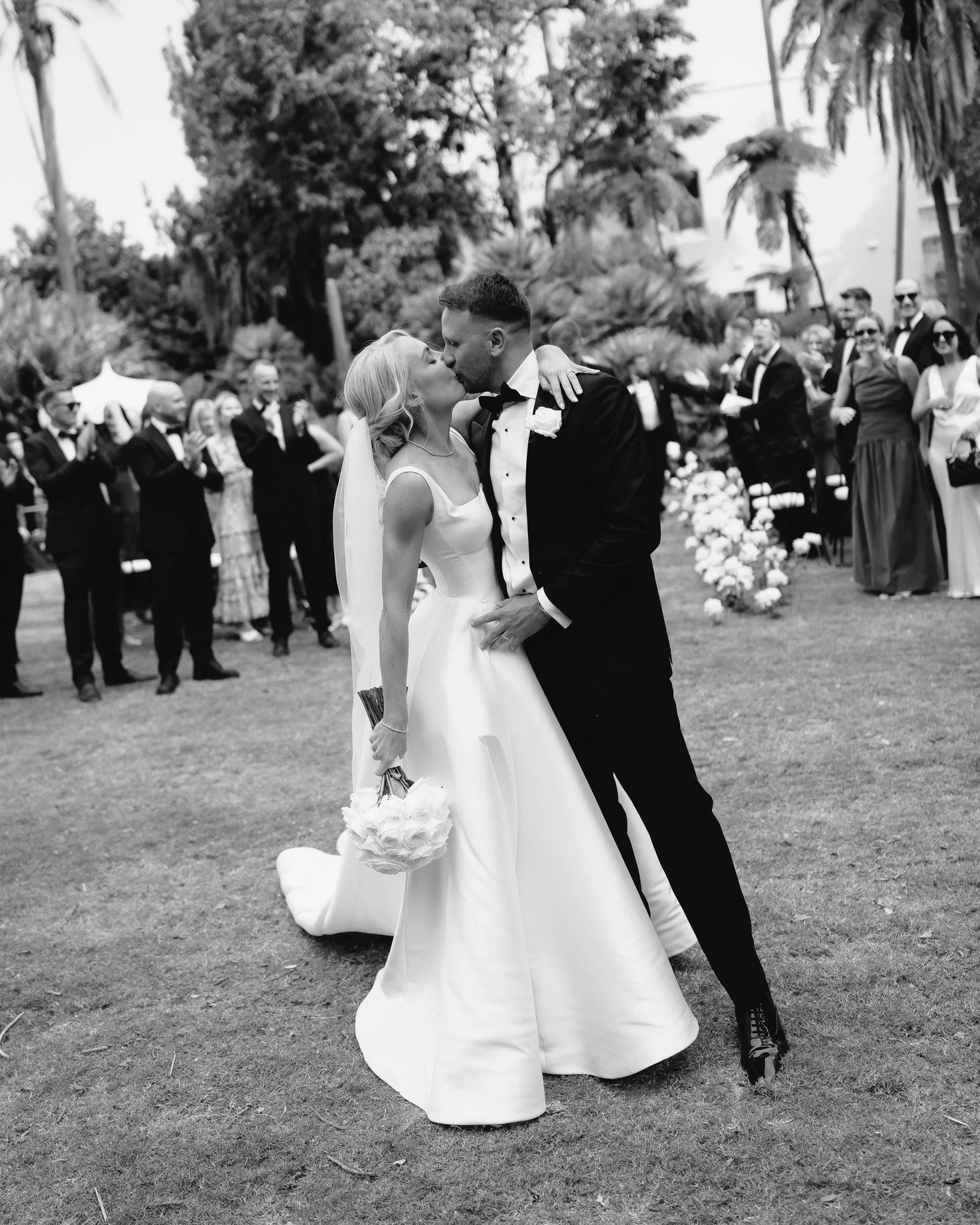 Jess &amp; Jack, Chiswick, Sydney. ⁠
⁠
bride @jessica_jefferies | groom @jack.wilkinson.26 | venue @chiswickwoollahra | dress @theivorybridalroom | makeup @helenmakeupartist | hair @ridellhair | florist @whitehouseflowers | signage @numbernine.design