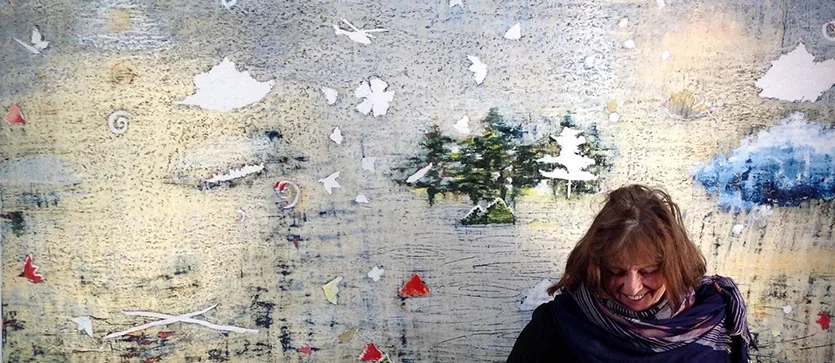 With  The Buddha Garden. 125 x 210 cm.Oil Pastel
