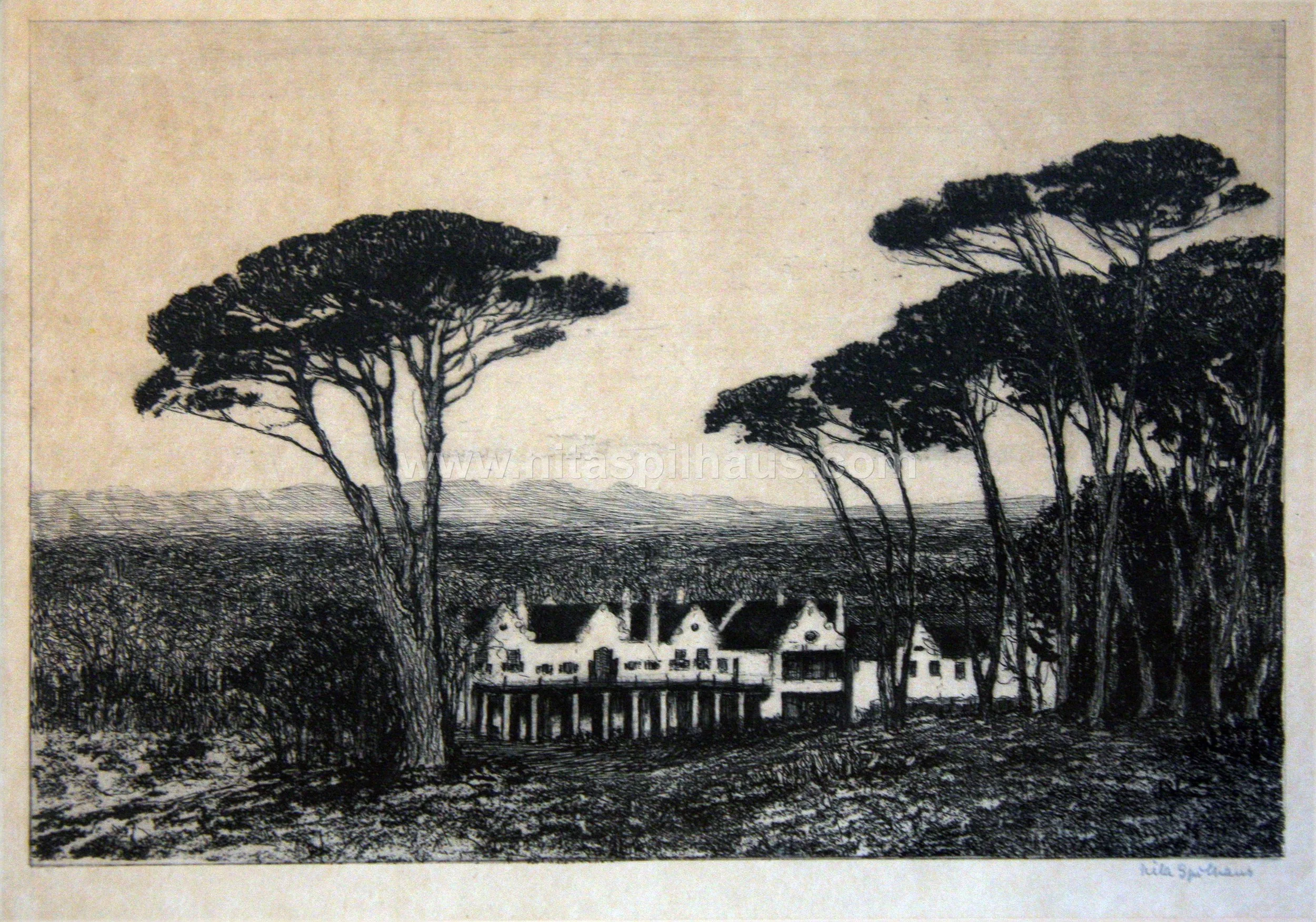  Groote Schuur, Etching Plate size 20.4 x 15.3 Collector 3