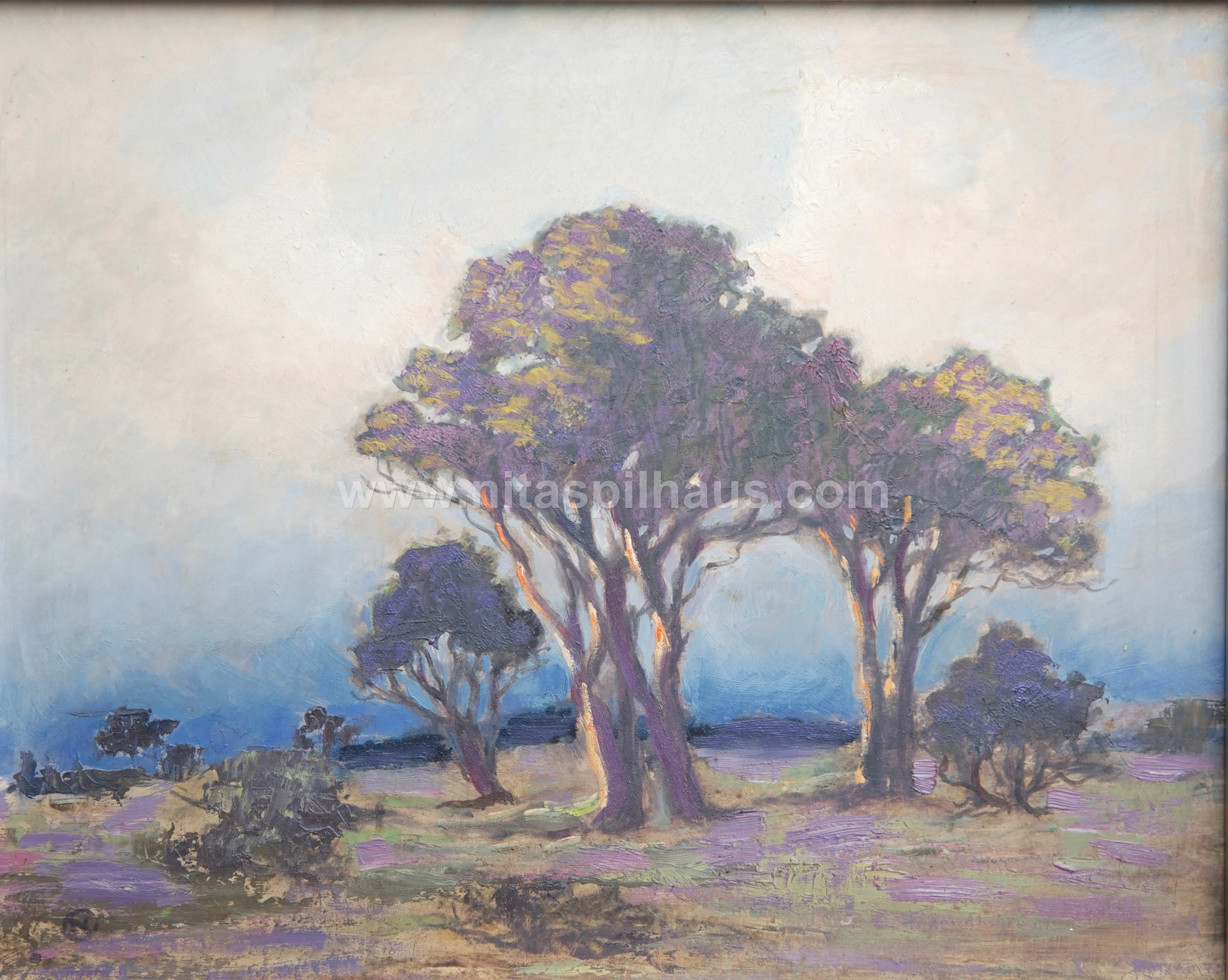 Trees, c 1955, Oil, h 39.3 cm x w 48.7 cm, Collector 29