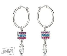 The Chamilia Simple Elegance Hoop Earrings add a perfect accent of blue, purple, and pink to any style. These earrings can be worn casual or dressed up, and even better, can always be stripped down to classic hoop earrings too. Let the Swarovski Elements on each bead reflect your inner vibrancy!