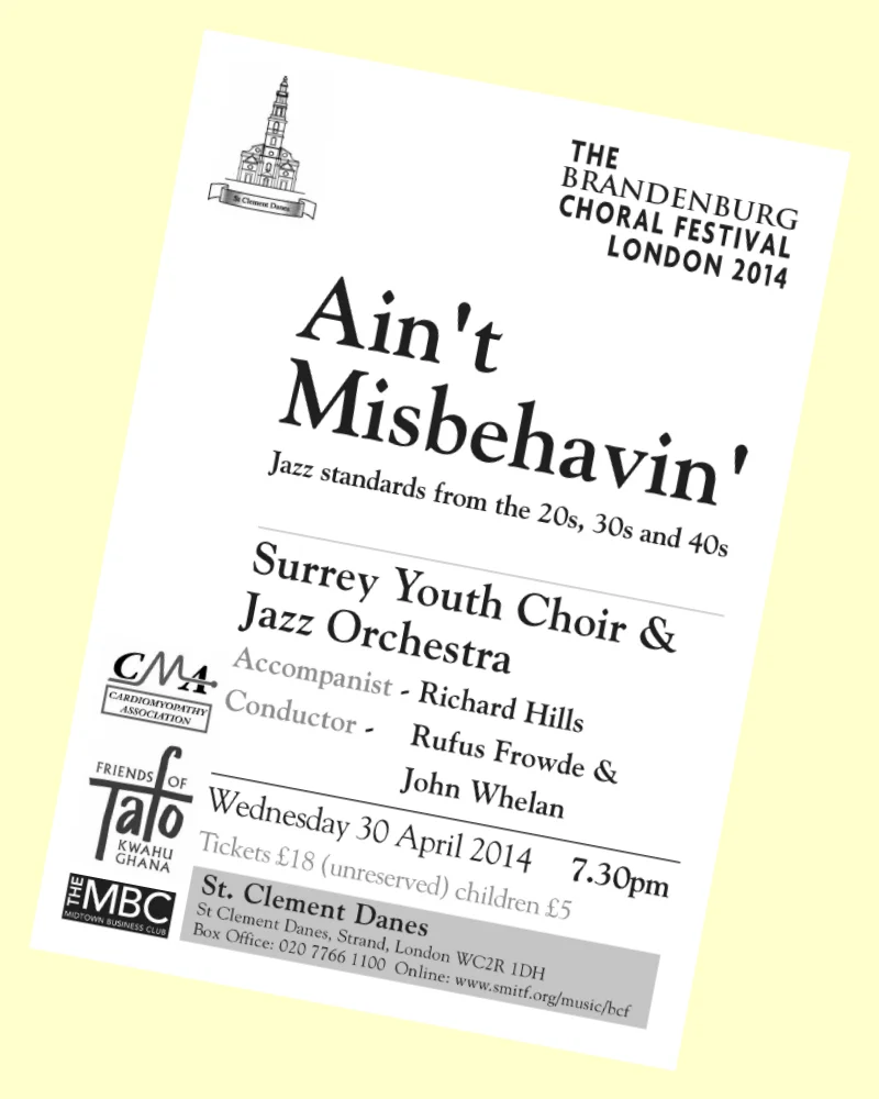 Concert flyer with logos