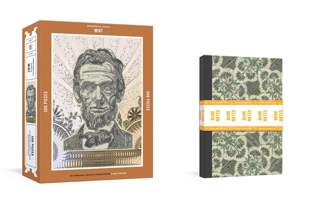 New products from Penguin Random House & Potter Gifts. View and order PRESIDENTIAL PUZZELMINT and BANK NOTES here. Read the new ARTBLOG post on THE SMELL OF MONEY . "CUT UP CUT OUT" on view at PENSACOLA MUSEUM OF ART through June 17, 2018. This group show, organized by THE BEDFORD GALLERY, is traveling through 2019