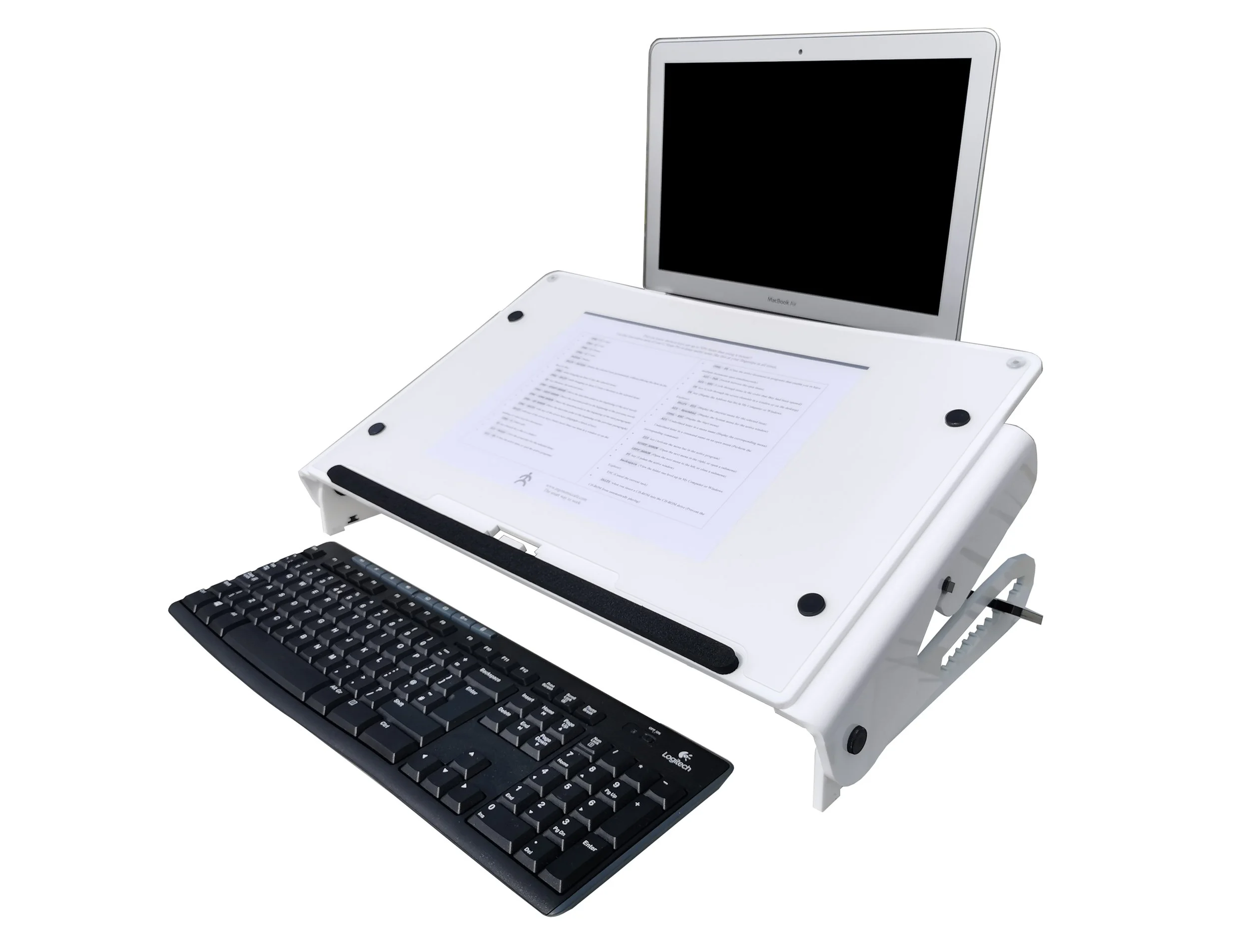   WORKS WITH LAPTOP STANDS, MONITOR ARMS AND MONITOR RISERS  