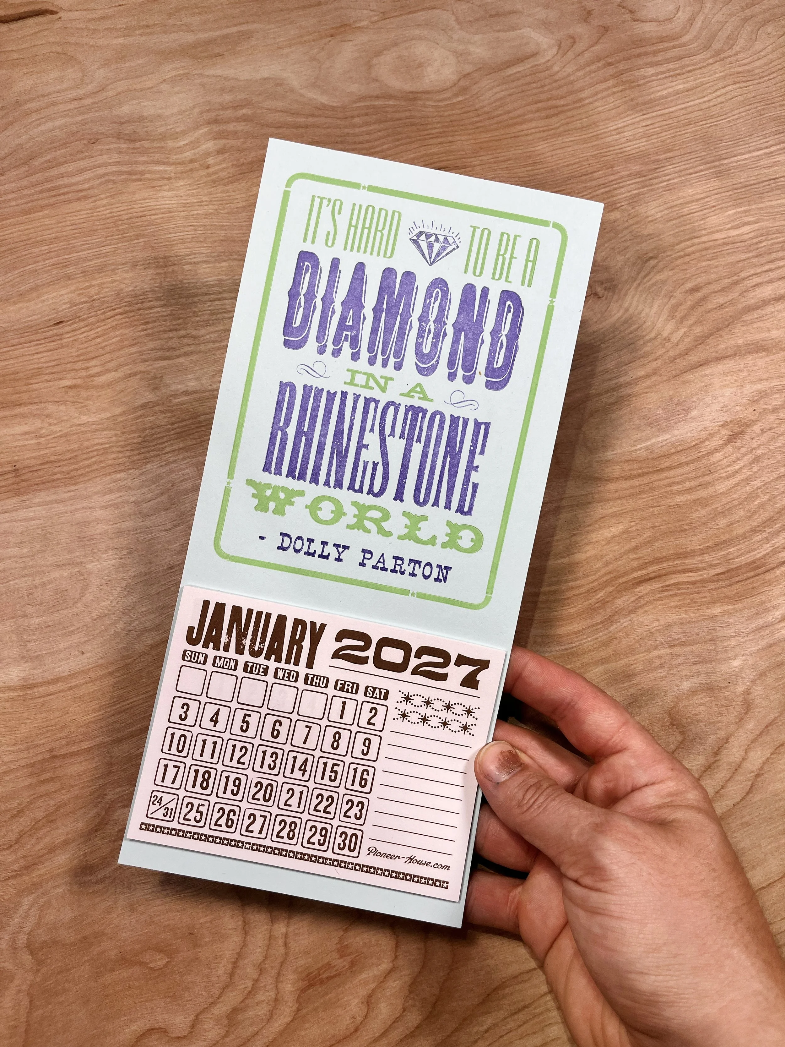 Hard to be a DIAMOND in a RHINESTONE World 2027 Mini Calendar