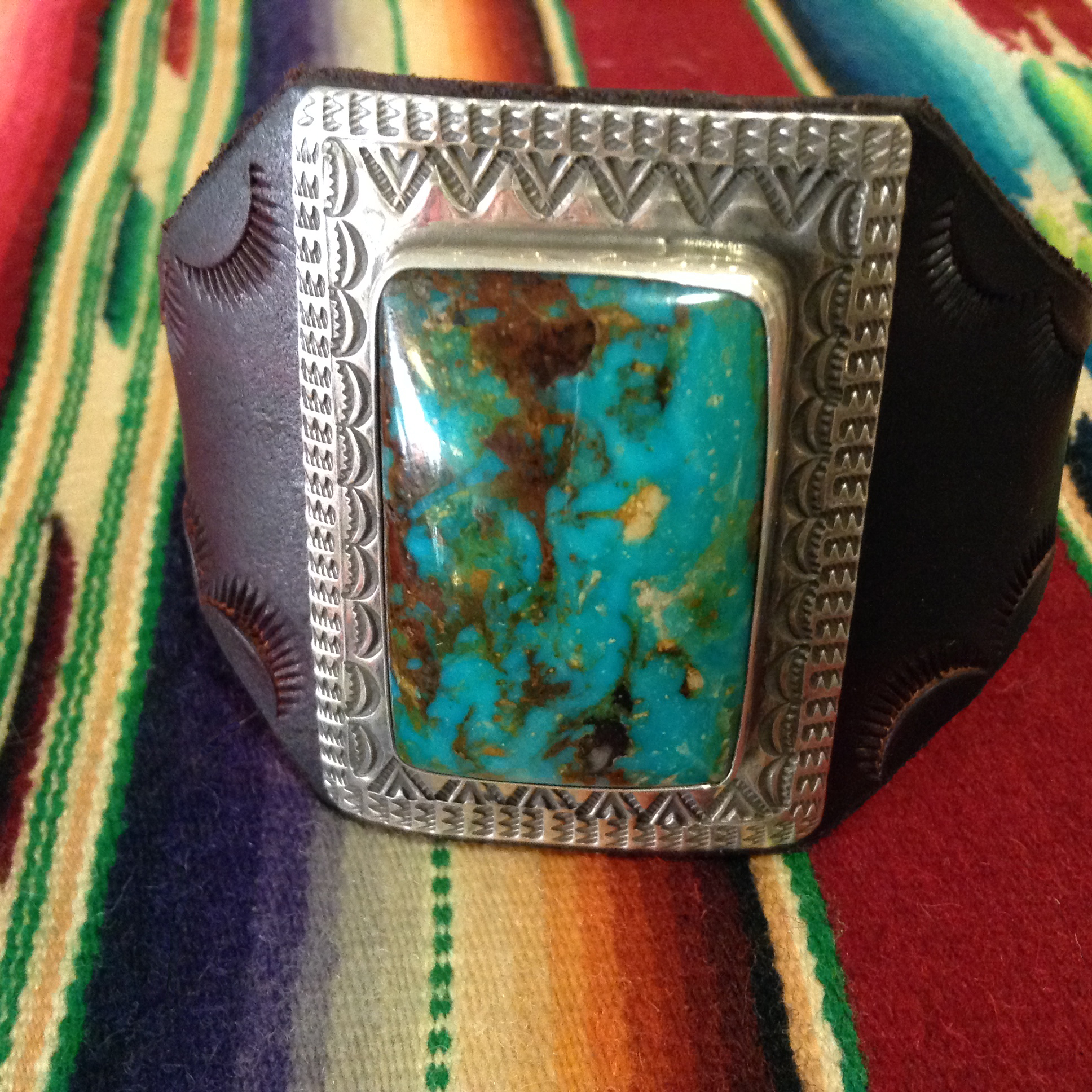 Nevada Turquoise Leather Bracelet