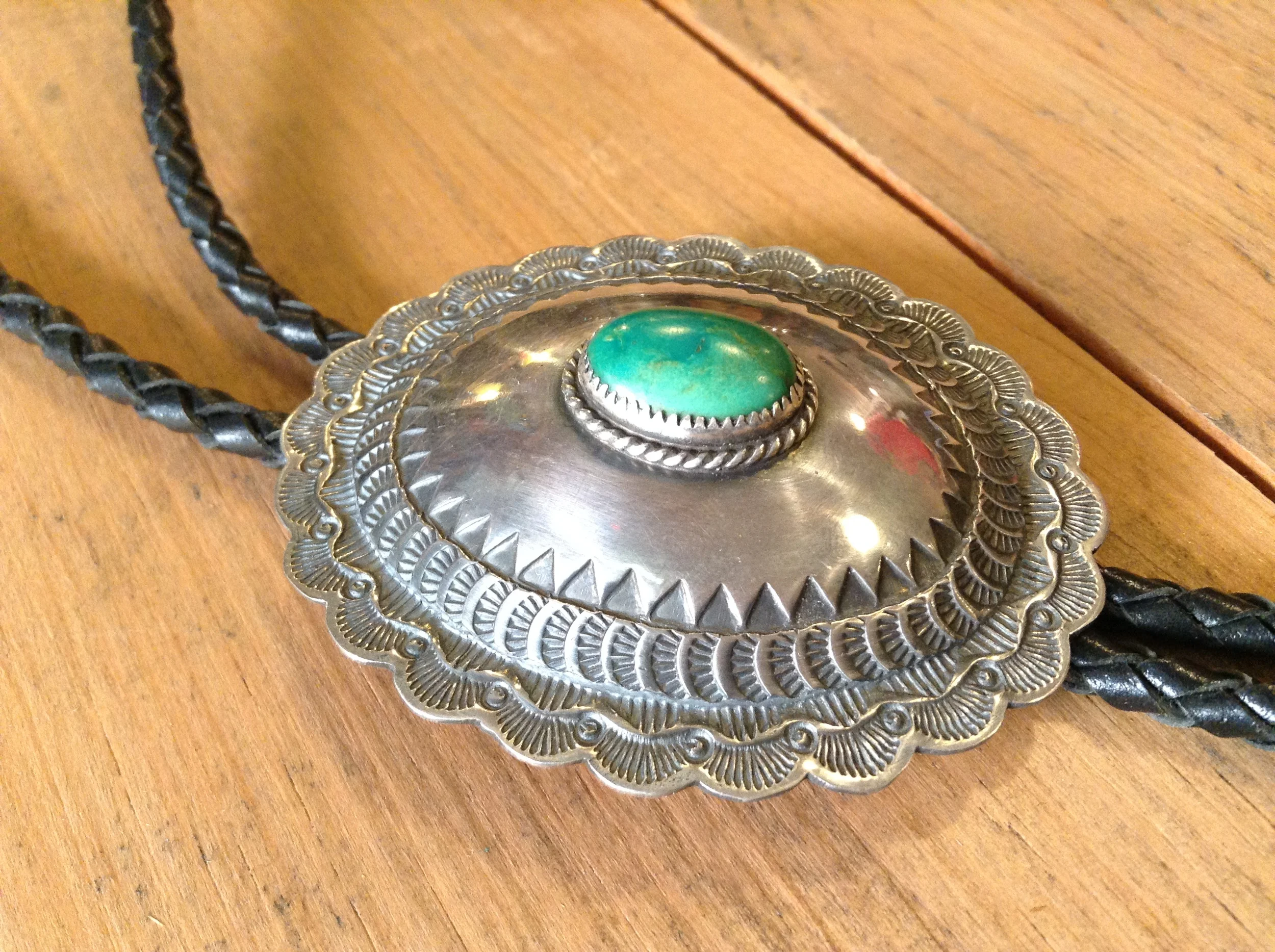 Concho with Turquoise Bolo Tie