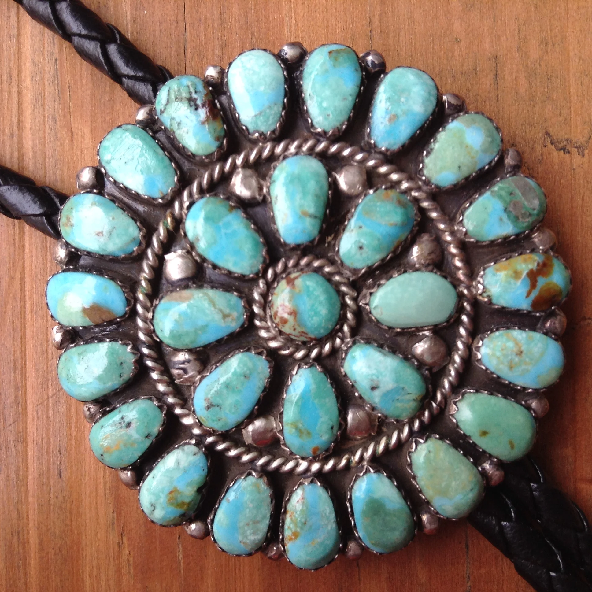 Turquoise Cluster Bolo Tie