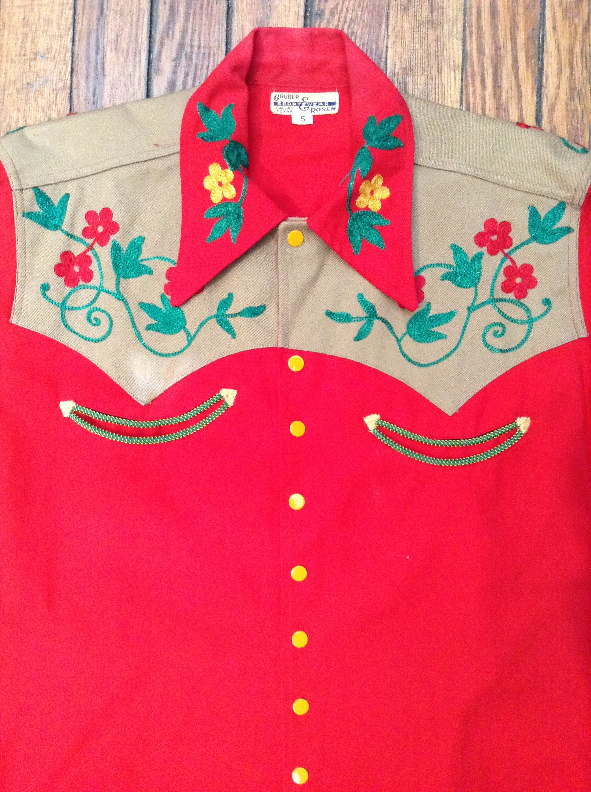 1940's Cheerful Flower Work Shirt