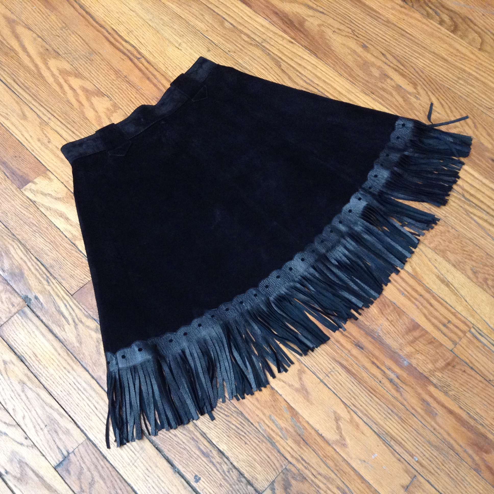 Black on Black Suede Cowgirl Skirt