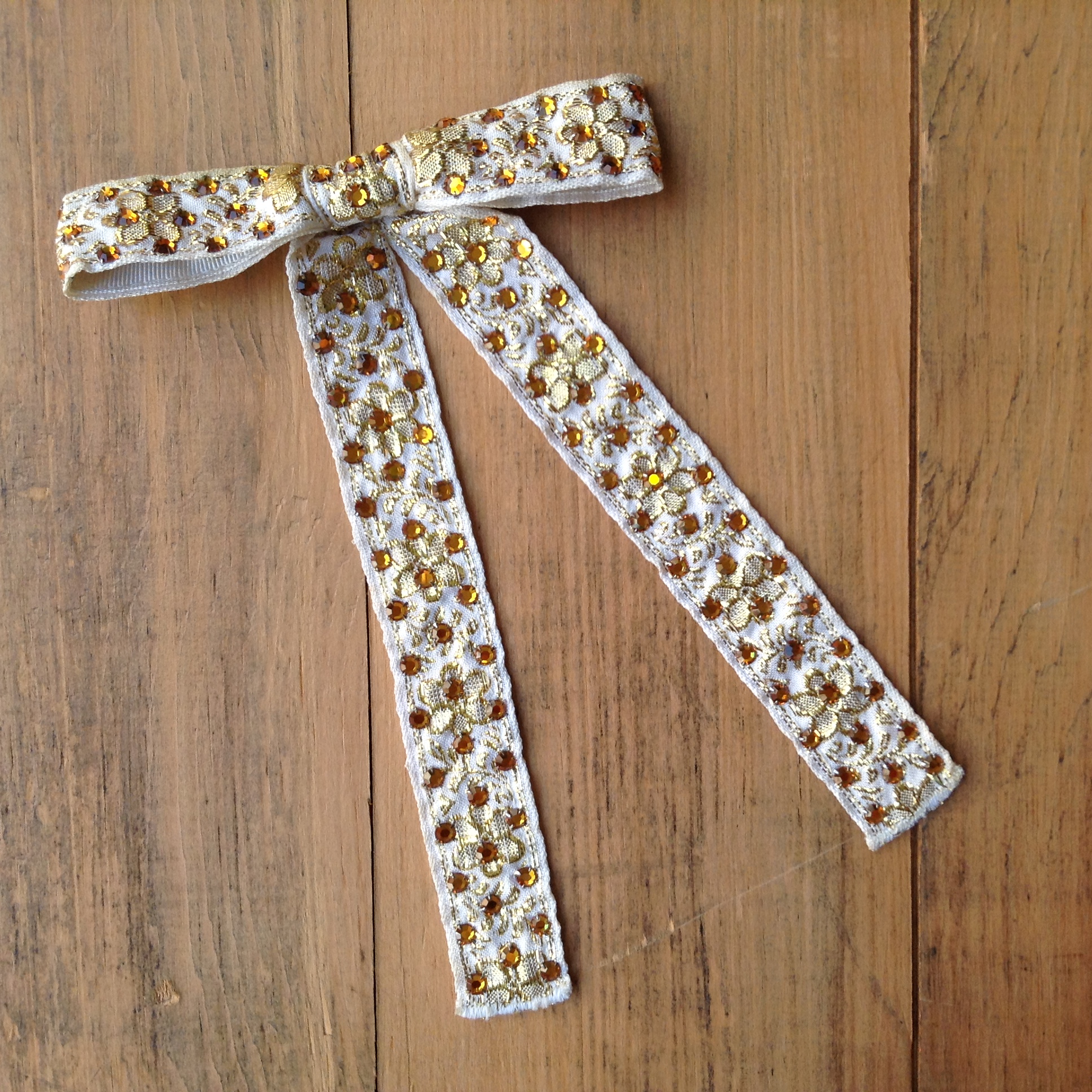 Golden Cowboy Rhinestone String Tie