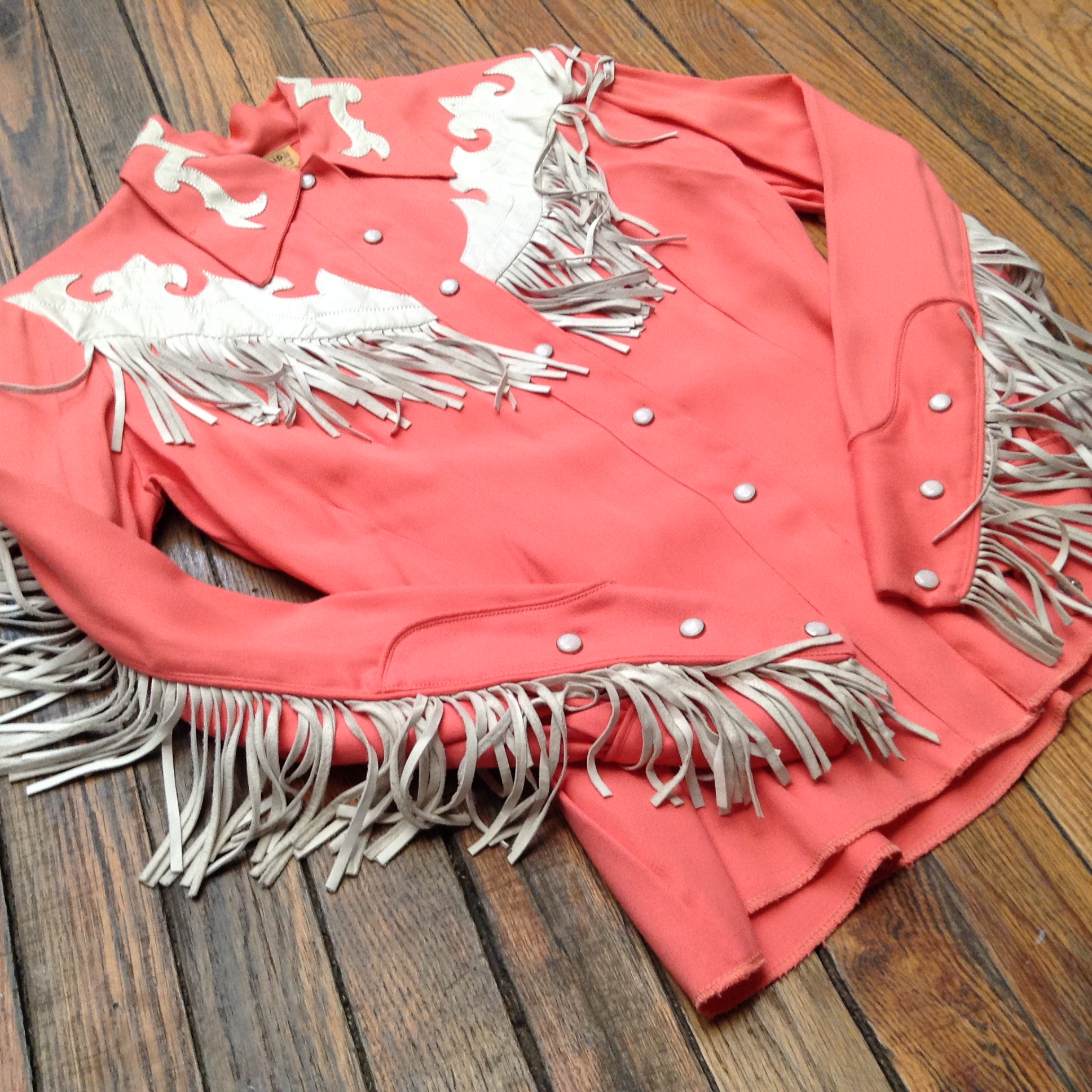 Wow! Salmon Fringe Cowgirl Shirt