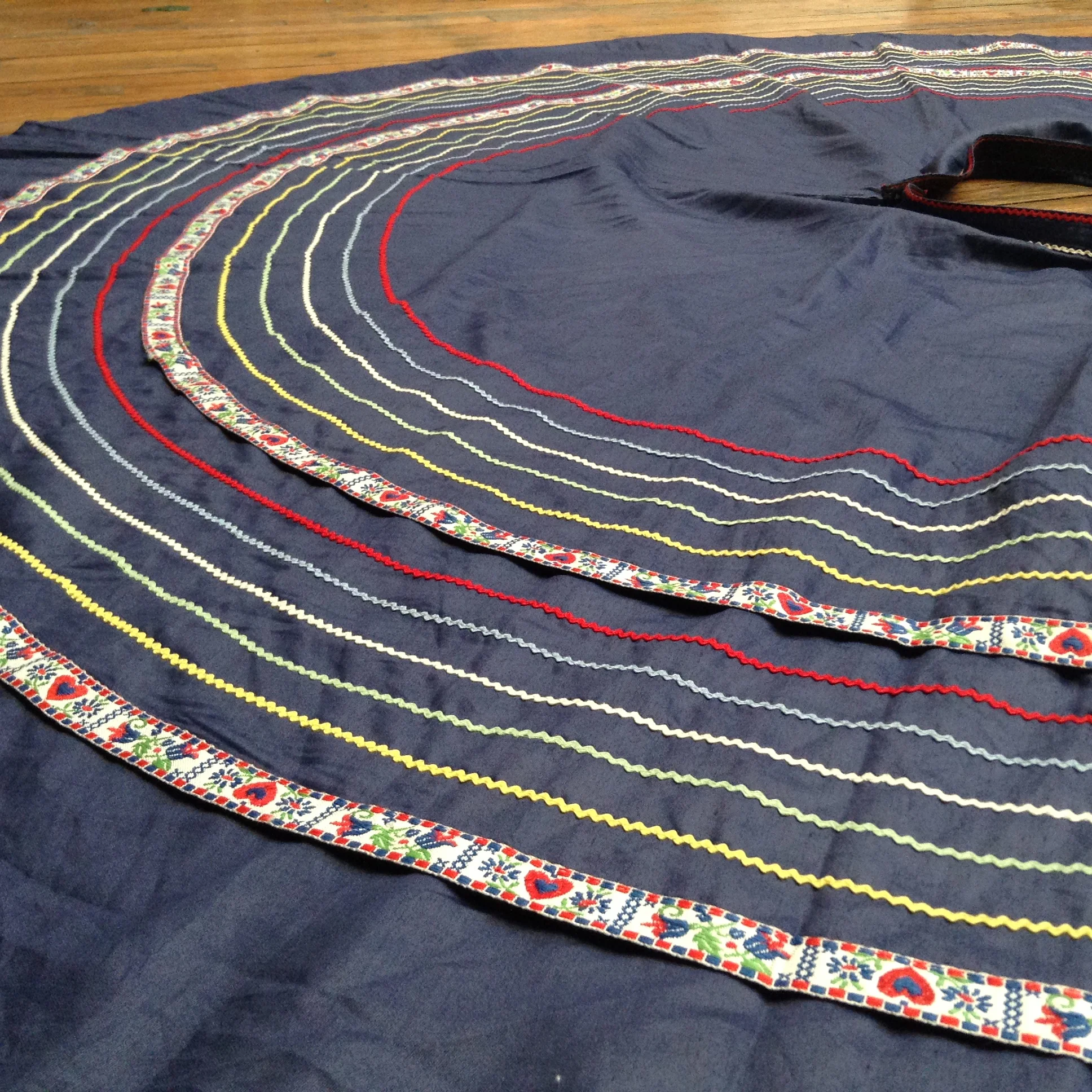 Blue Silk Fiesta Patio Set Skirt Top