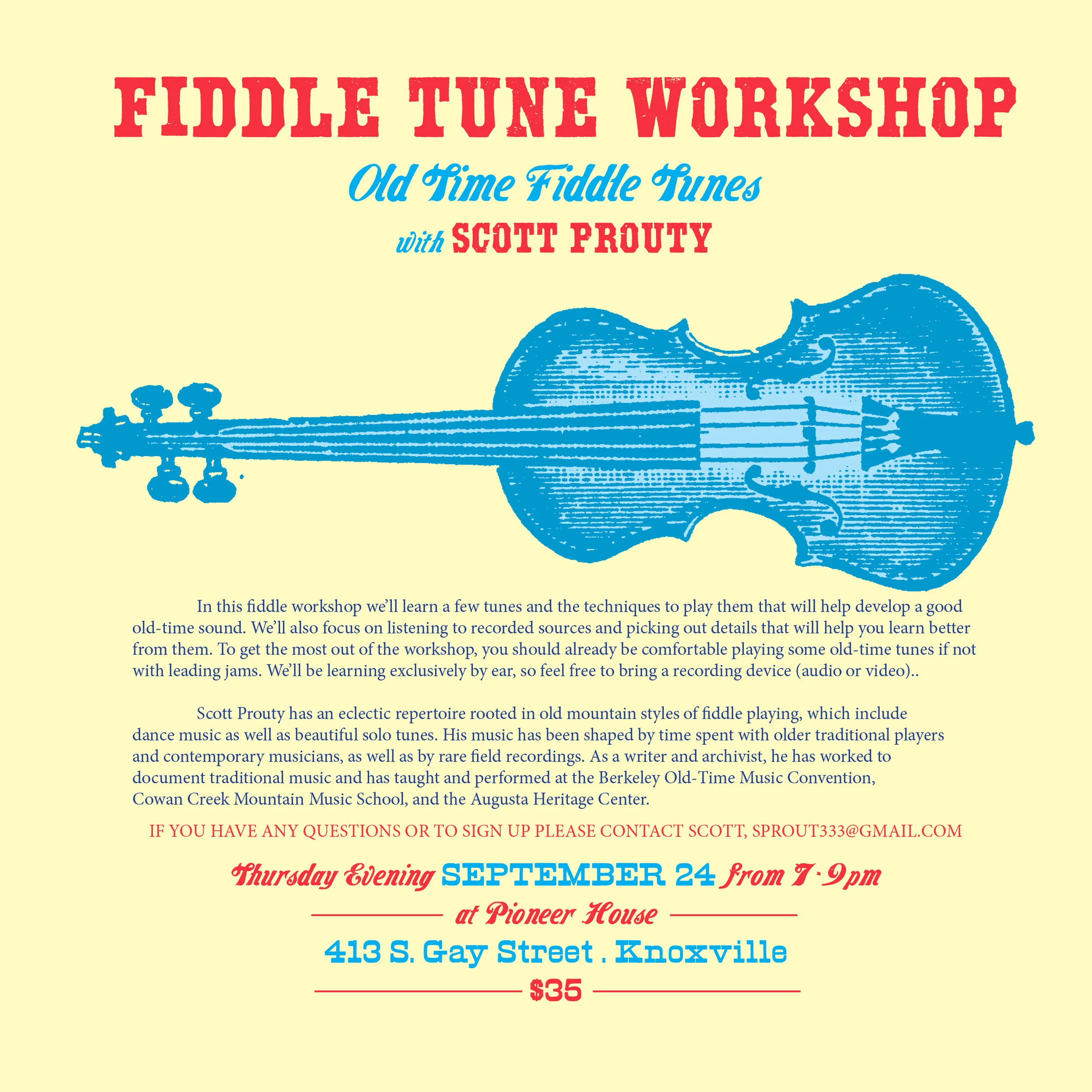 FIDDLE TUNE WORKSHOP with SCOTT PROUTY