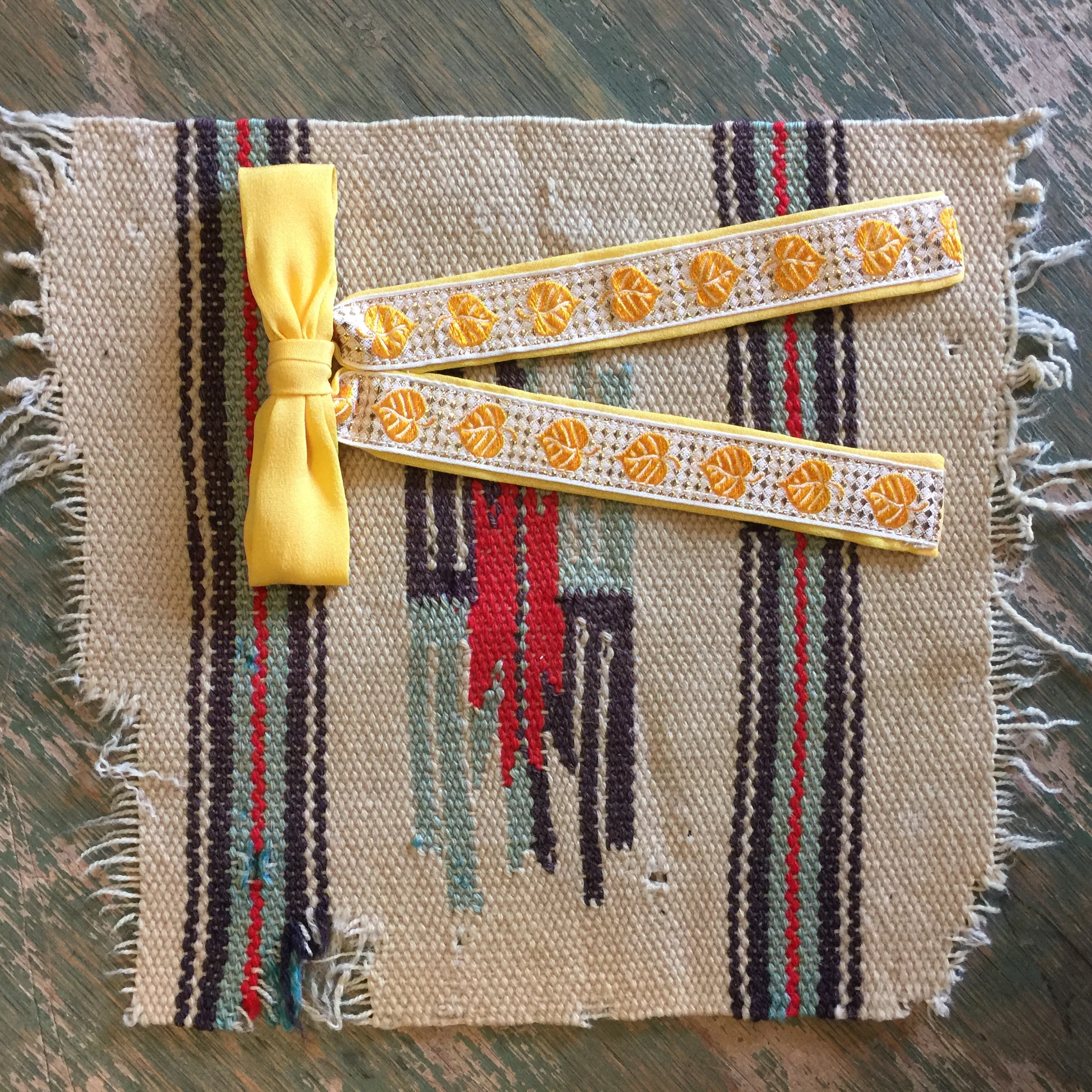 Crepe Yellow String Tie