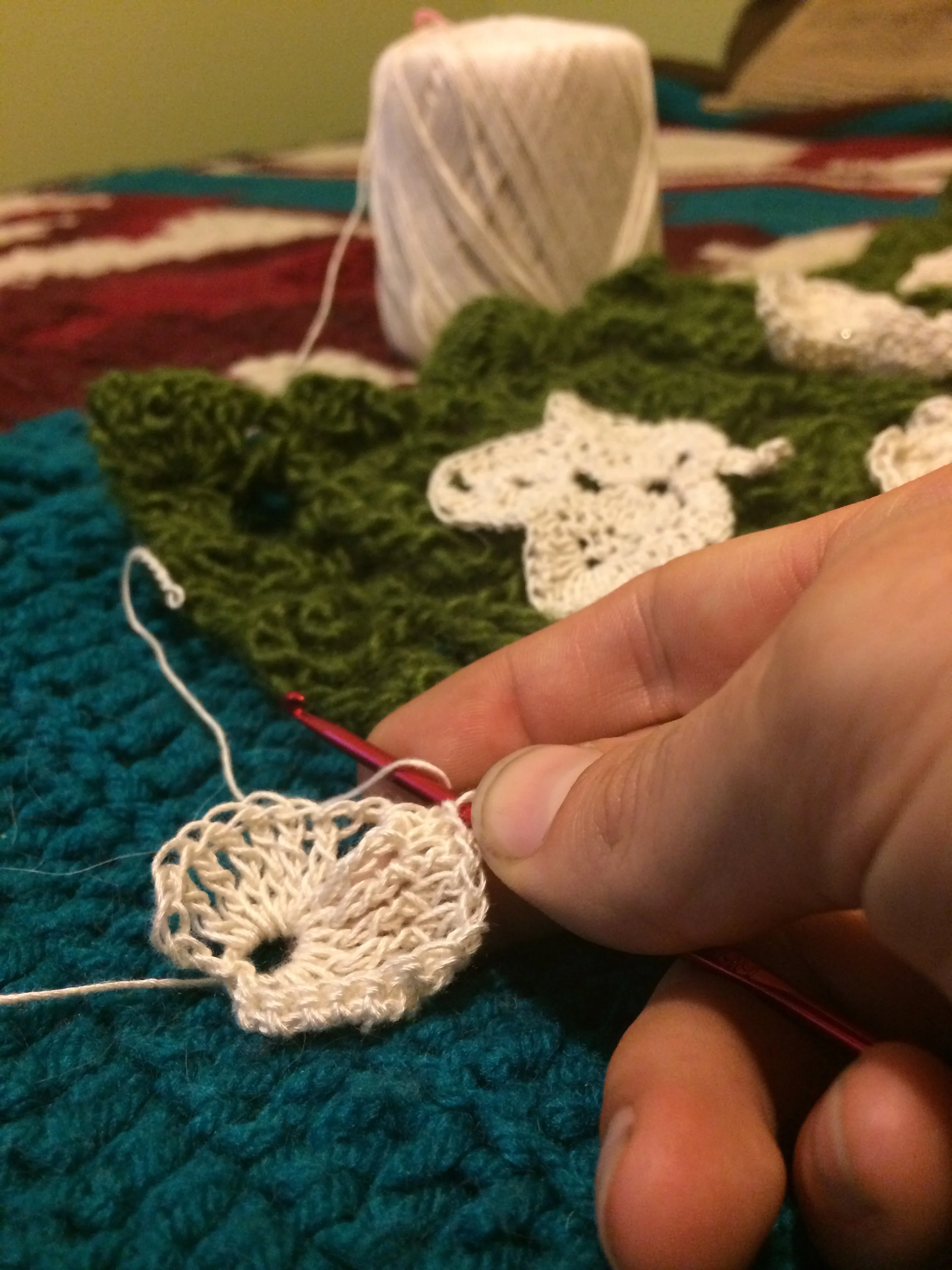 Crochet Piece in Progress by Cara Pfennigwerth