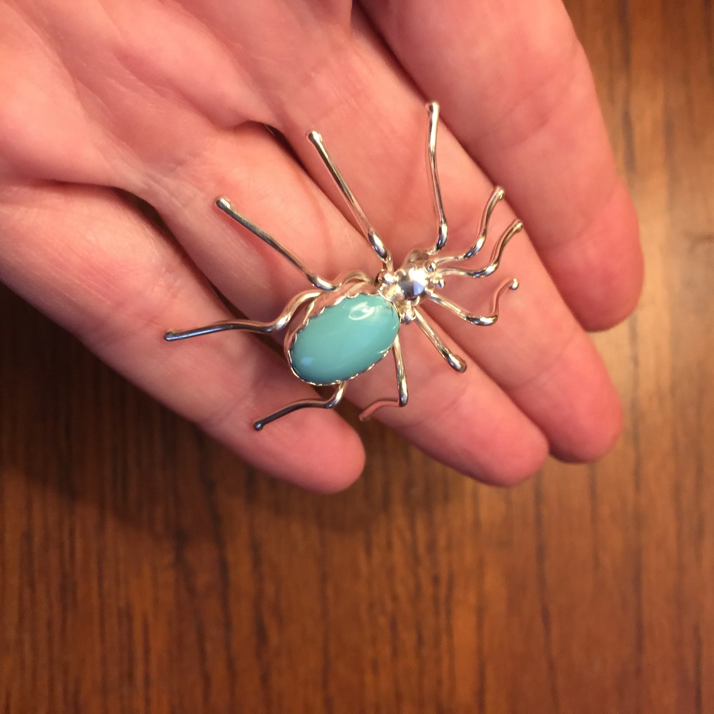 Turquoise Spider Pin