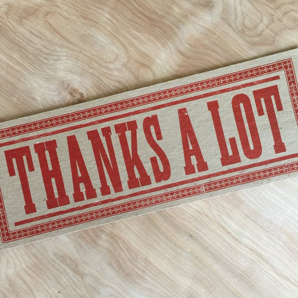 THANKS A LOT Giant Postcard - Red — Pioneer House