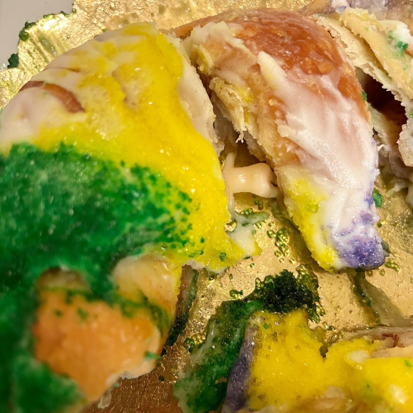 Happy Carnival! Had 4 different king cakes so far. 👶 Have a great day. #kingcake #kingcakebaby