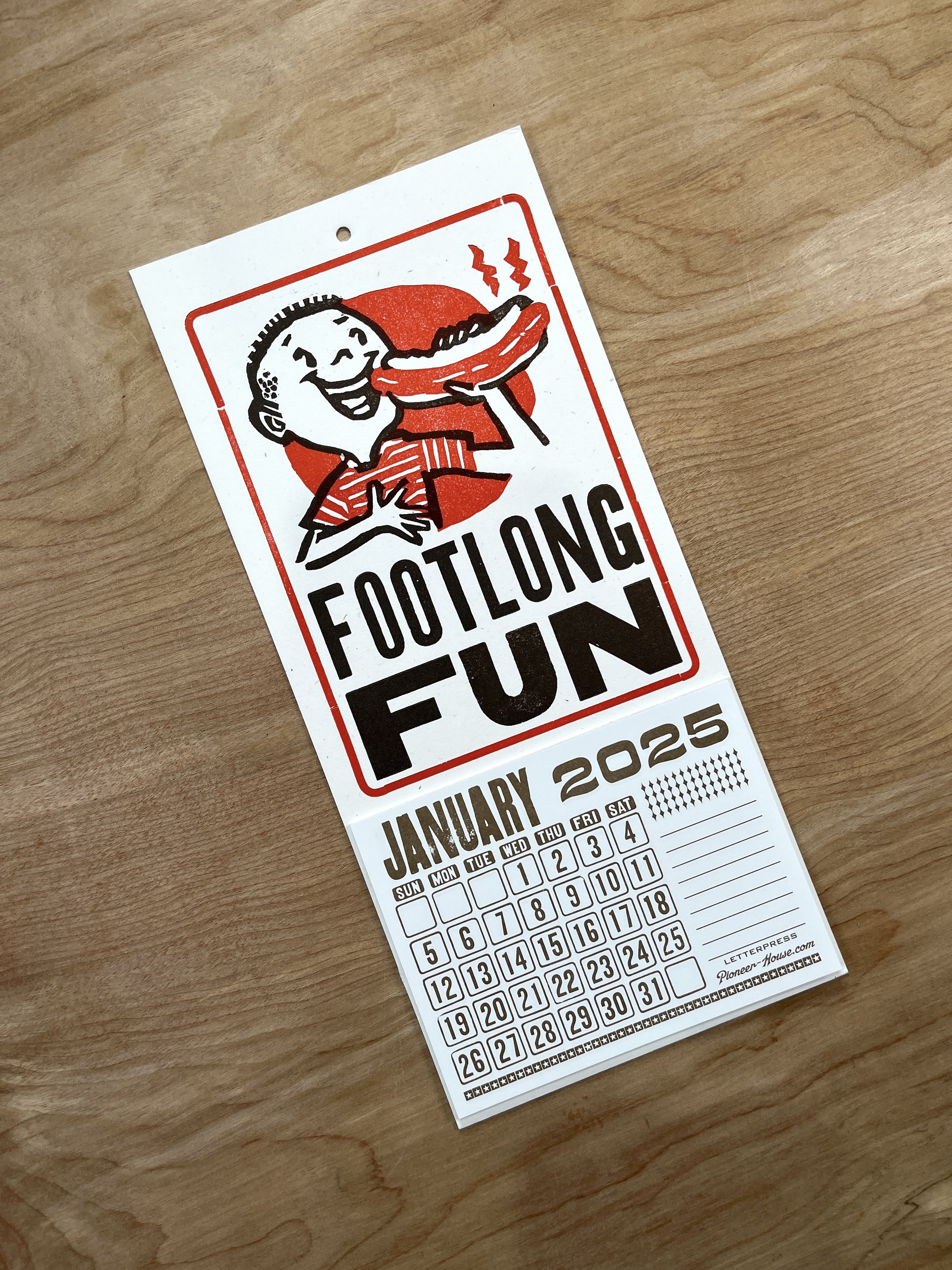 FOOTLONG FUN 2025 Calendar