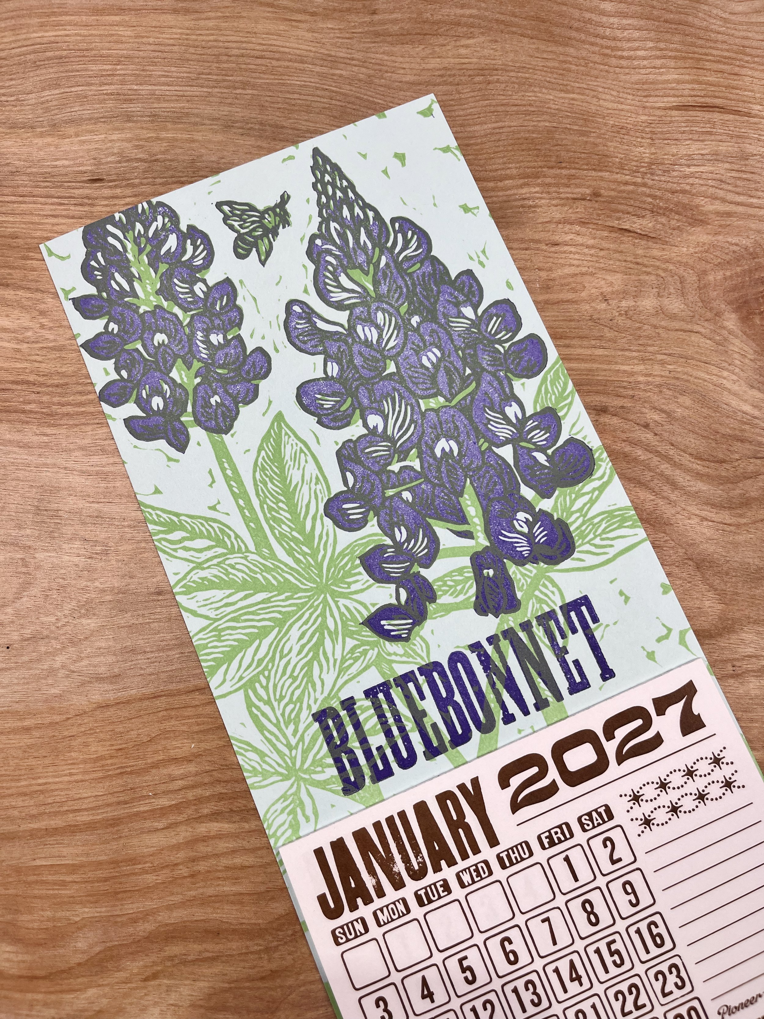 BLUEBONNET Flower Mini Calendar 2027