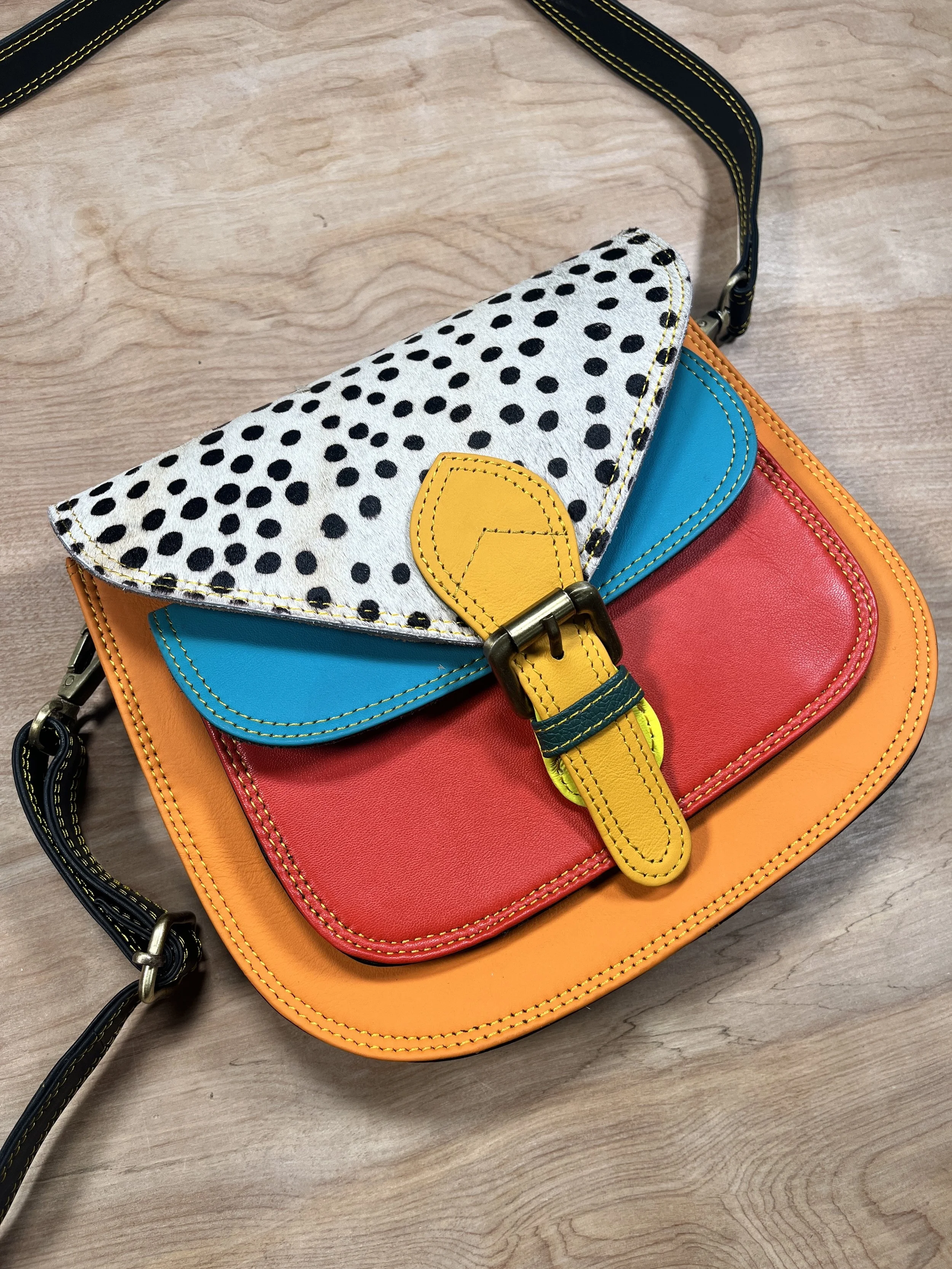 Fair-Trade Recycled Leather Faux Fur Purse