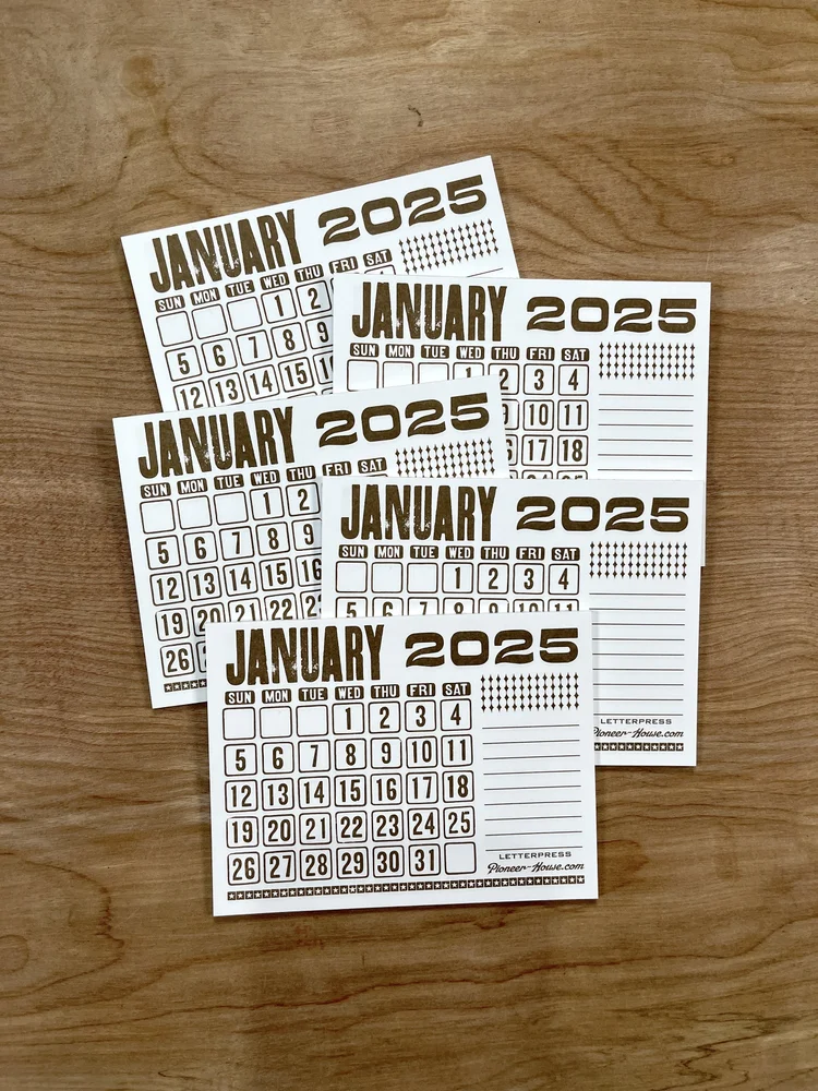 five-mini-2025-calendar-pads-pioneer-house