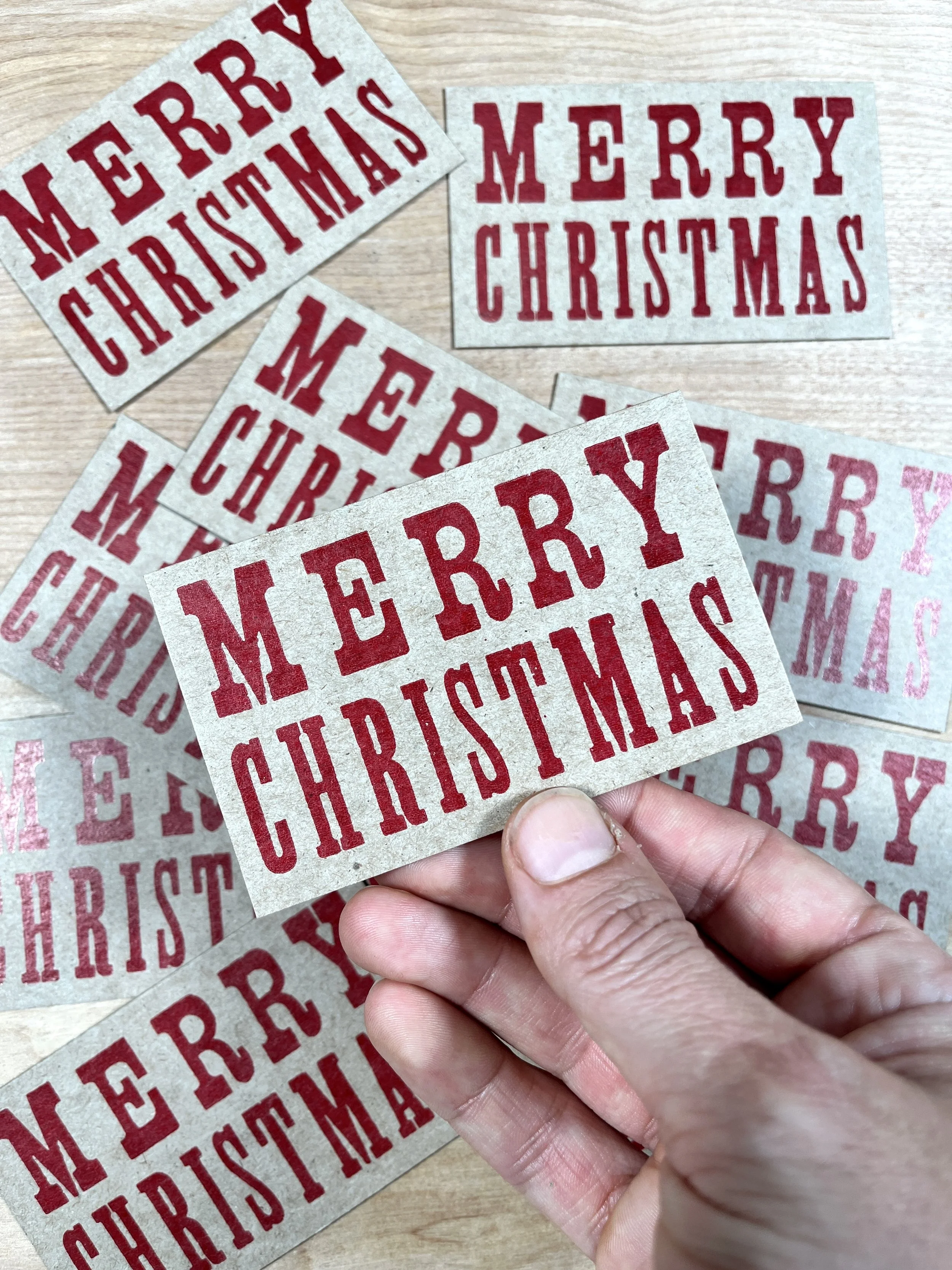 MERRY CHRISTMAS 20 Red Petite Minis Cards