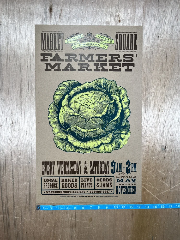 FARMERS MARKET Cabbage Poster — Pioneer House