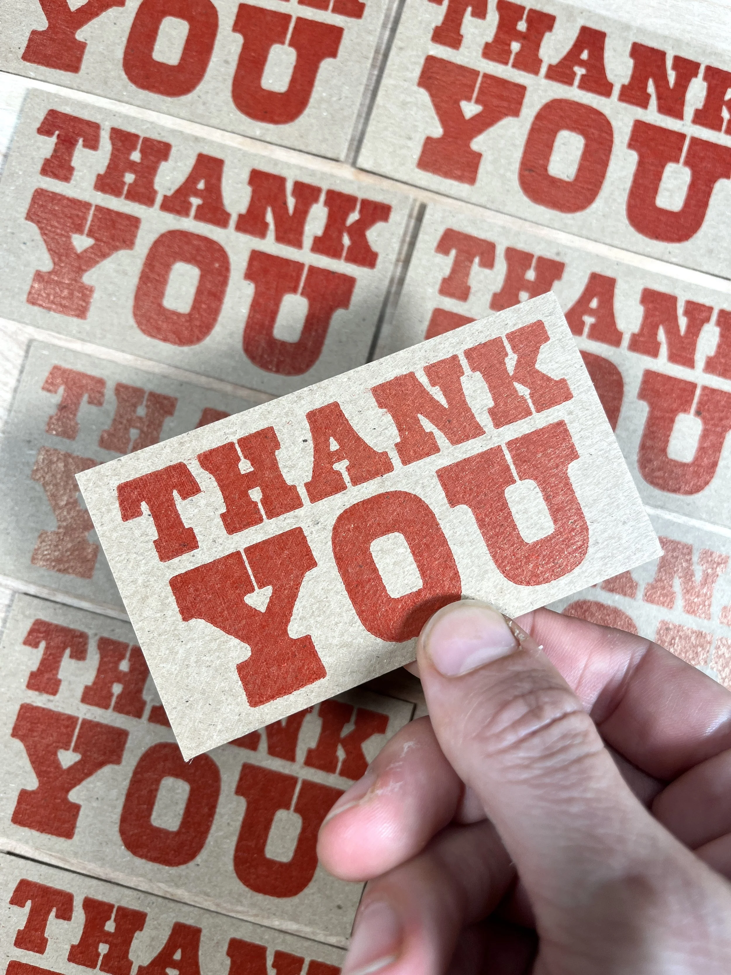 THANK YOU 20 Red Petite Cards