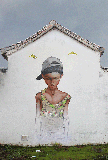 Animated street art from Granada, Spain