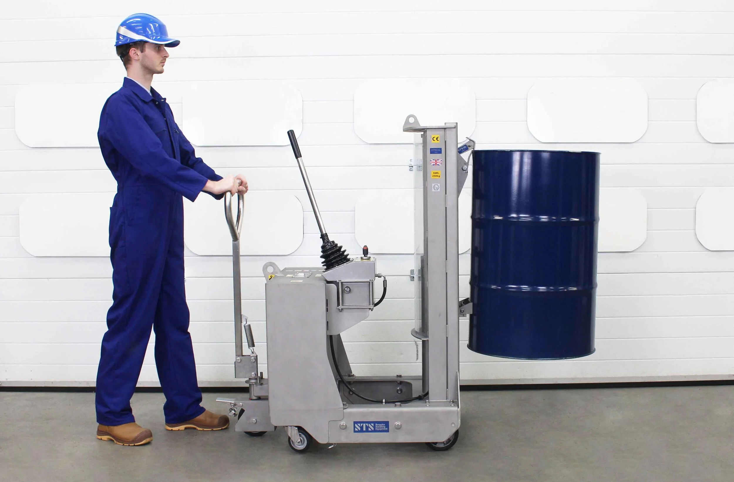Stainless Steel Drum Lifter Drum Palletizer Counterbalanced — Safe Drum Handling Company