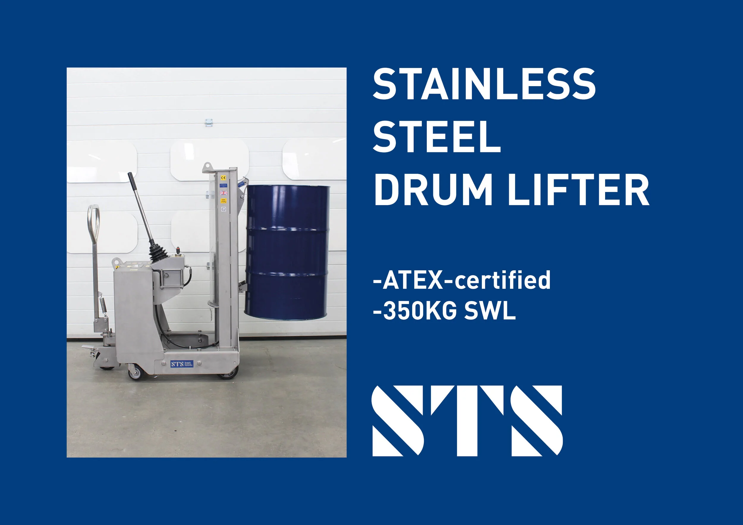 Stainless Steel Drum Lifter Drum Palletizer Counterbalanced — Safe Drum Handling Company